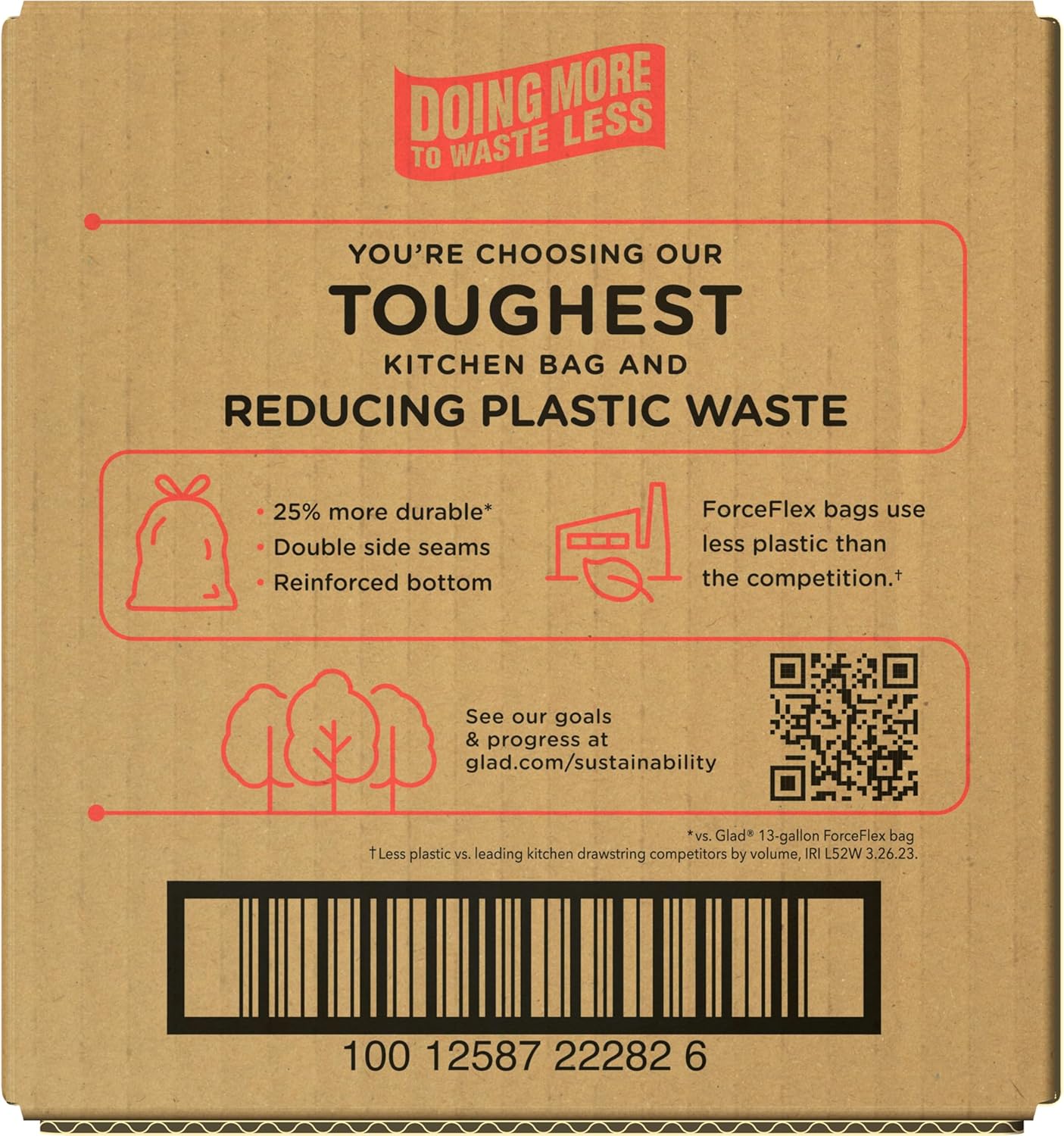 Glad ForceFlex MaxStrength with Clorox Trash Bags, 13 Gal, Lemon Fresh Bleach, 90 Ct, Pack May Vary