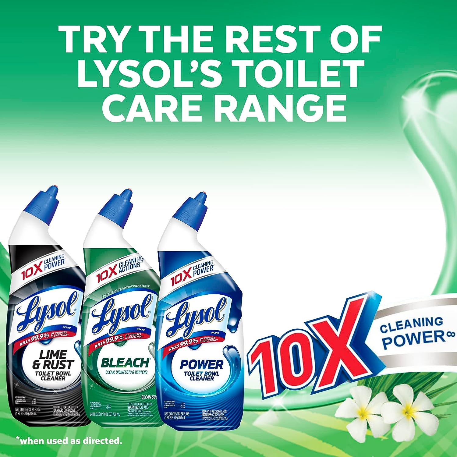 Lysol Cling Gel Toilet Bowl Cleaner, Country Scent, 24 Fl Oz (Pack of 3)