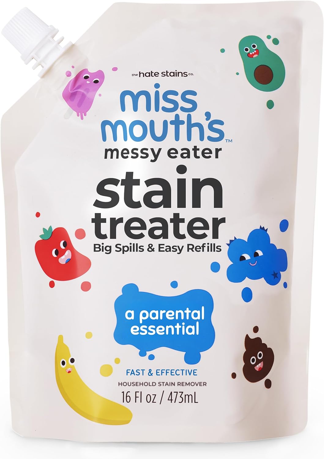 Miss Mouth's Messy Eater Stain Treater Spray - 4oz Stain Remover - Newborn & Baby Essentials - No Dry Cleaning Food, Grease, Coffee Off Laundry, Underwear, Fabric