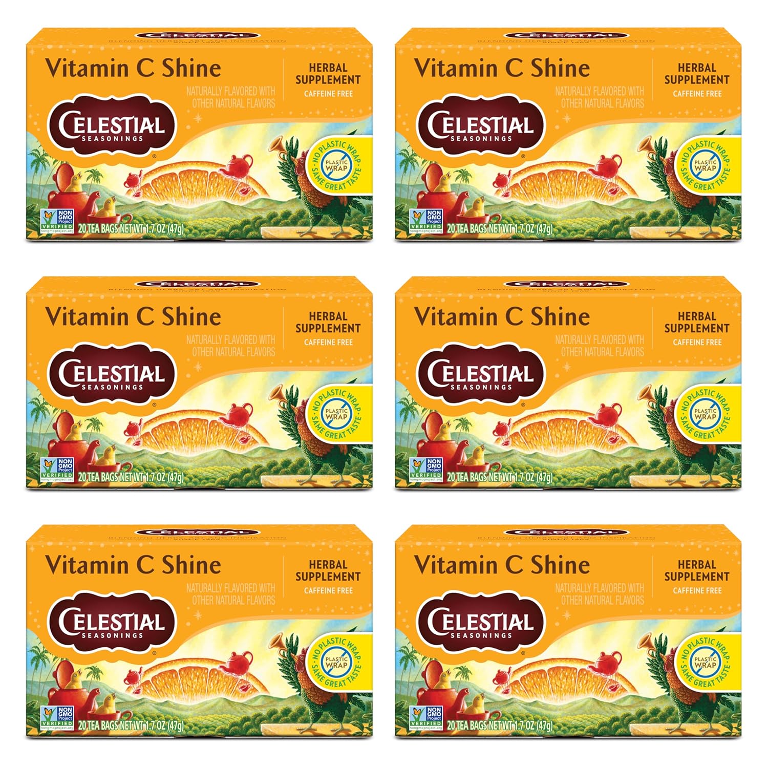 Celestial Seasonings Bengal Spice Herbal Tea, Caffeine Free, 20 Tea Bags Box, (Pack of 6)