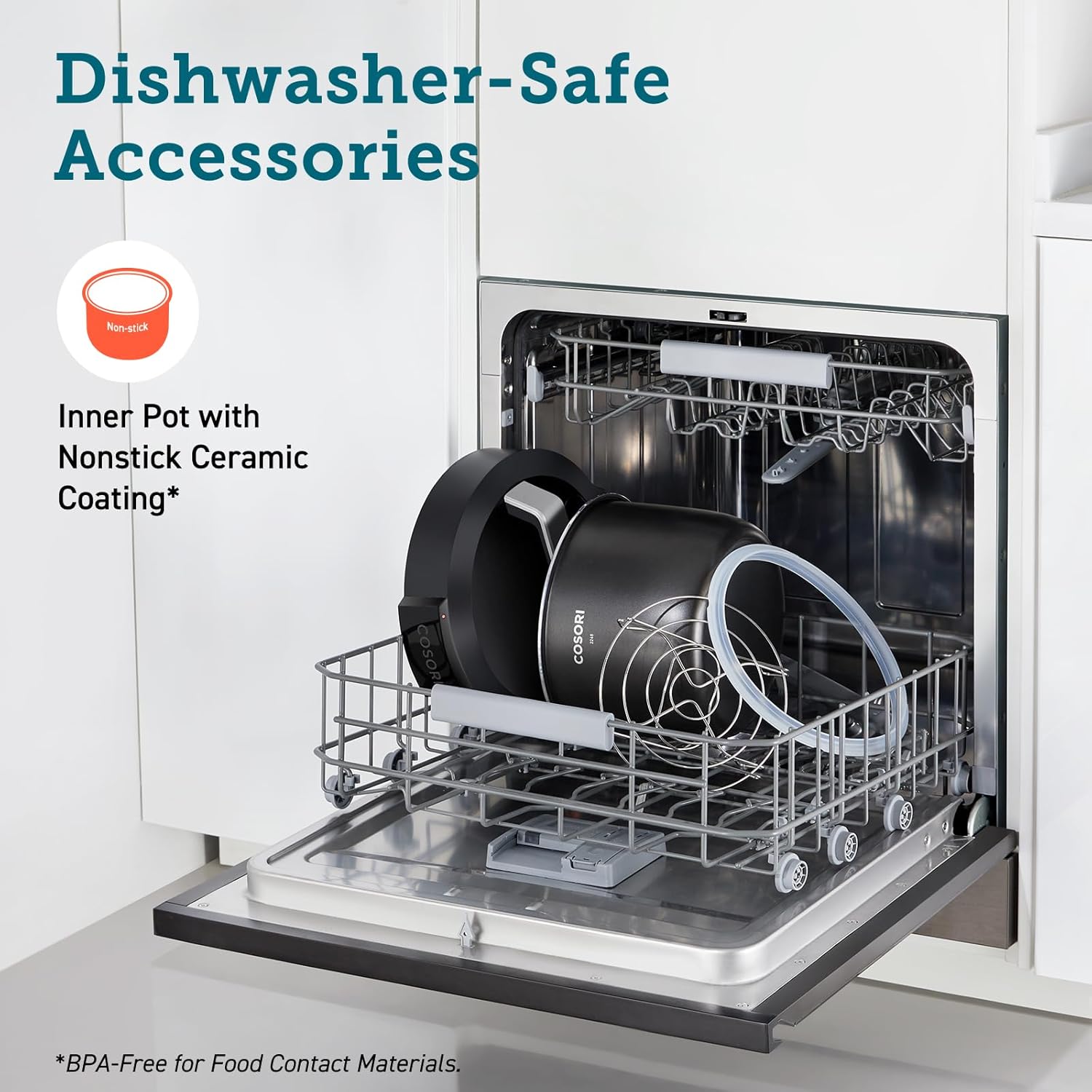 COSORI Electric Pressure Cooker 6 qt, 9-in-1 Instant Multi Cooker with Safer Venting Design, Rice Cooker, Slow Cooker, Sous Vide, Saute Pot, 1100W, Stainless Steel