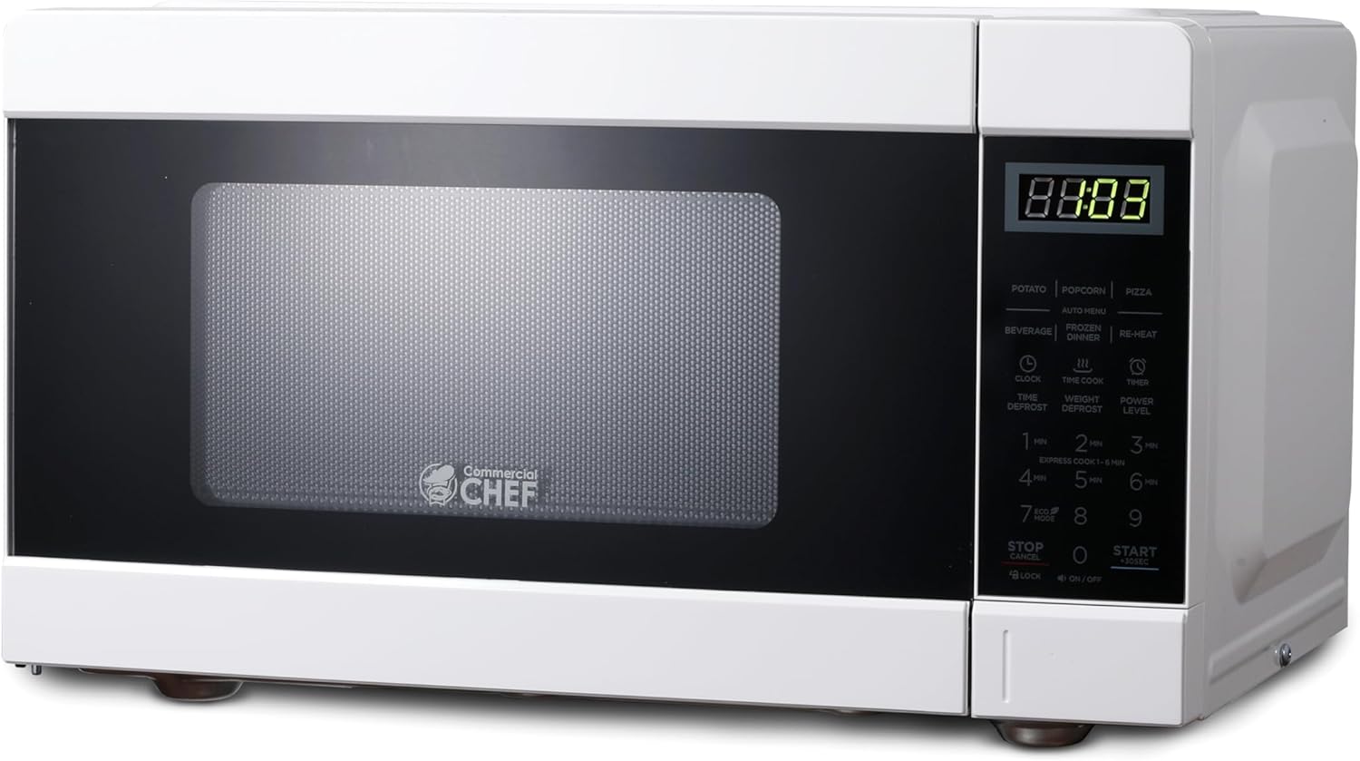 COMMERCIAL CHEF 0.6 Cubic Foot Microwave with 6 Power Levels, Small Microwave with Grip Handle, 700W Countertop Microwave with 30 Minute Timer and Mechanical Dial Controls, White
