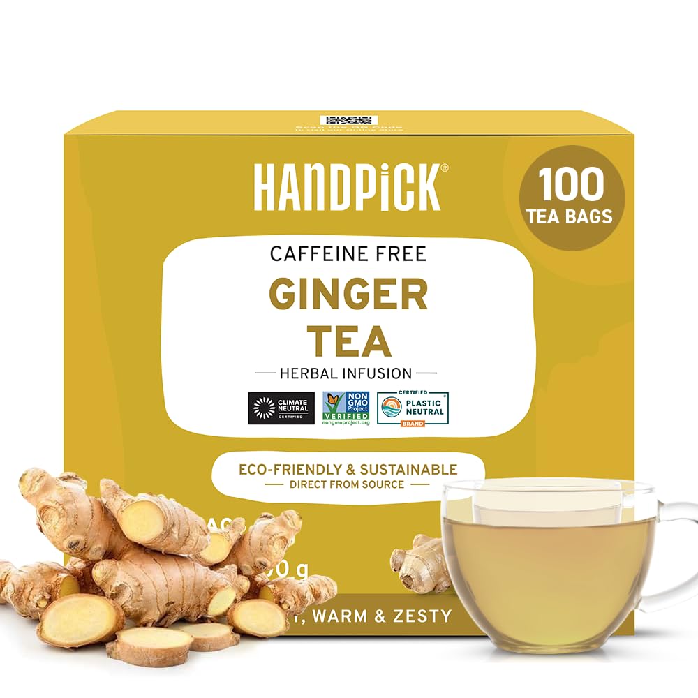 HANDPICK, Peppermint Tea, Eco-Conscious Tea Bags - 100 Count | Caffeine Free, Non-GMO | Minty, Fresh & Cool flavor | Direct From Source