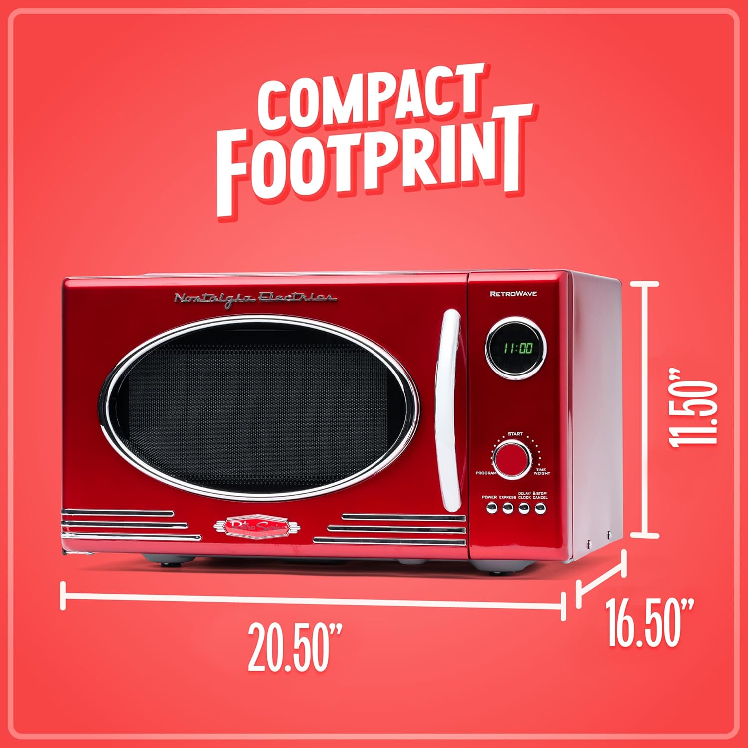 Nostalgia Retro Compact Countertop Microwave Oven - 0.7 Cu. Ft. - 700-Watts with LED Digital Display - Child Lock - Easy Clean Interior - Aqua