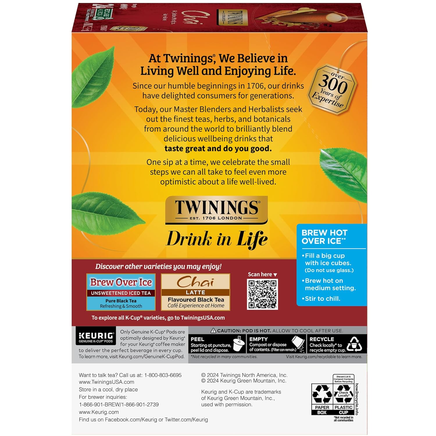 Twinings English Breakfast Black Tea K-Cup Pods for Keurig, 24 Count (Pack of 1), Smooth, Flavourful, Robust, Caffeinated, Enjoy Hot or Iced | Packaging May Vary