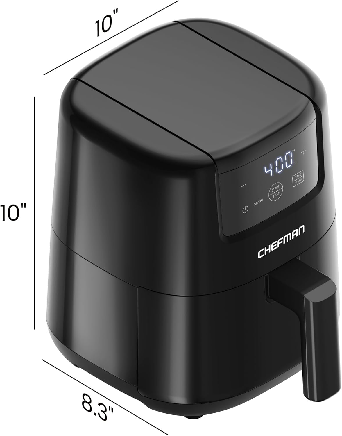 CHEFMAN 2 Qt Mini Air Fryer – Digital Space-Saving Compact Air Fryer with Nonstick and Dishwasher Safe Basket, Quick & Easy Meals in Minutes, Features Digital Timer and Shake Reminder – Grey