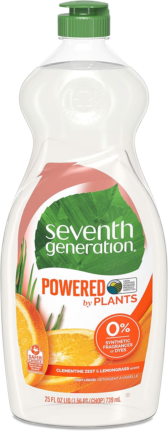 Seventh Generation Dish Liquid Soap Free & Clear liquid soap Pack of 6 Dishwashing Soap Dish Soap for sensitive skin 19 oz