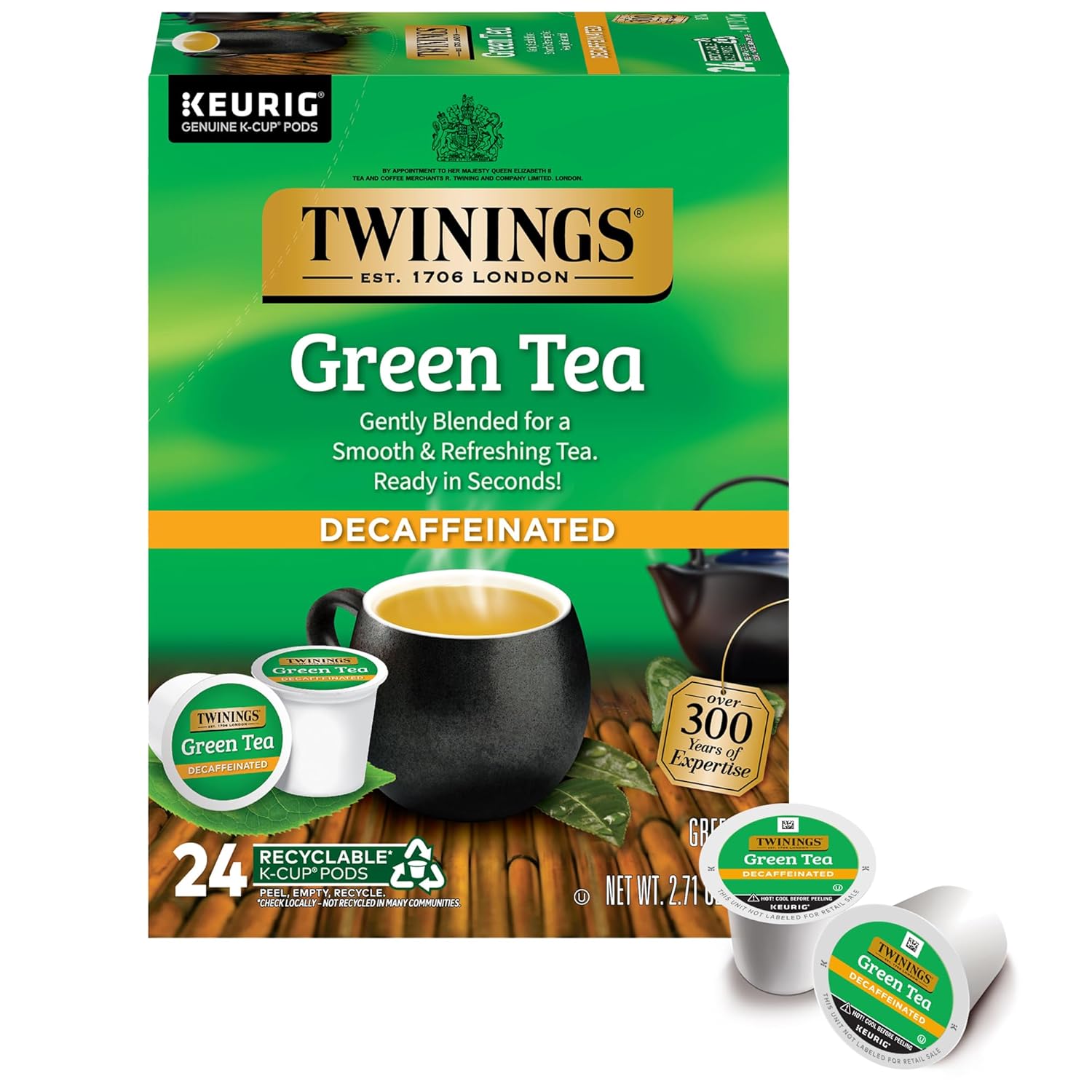 Twinings English Breakfast Black Tea K-Cup Pods for Keurig, 24 Count (Pack of 1), Smooth, Flavourful, Robust, Caffeinated, Enjoy Hot or Iced | Packaging May Vary
