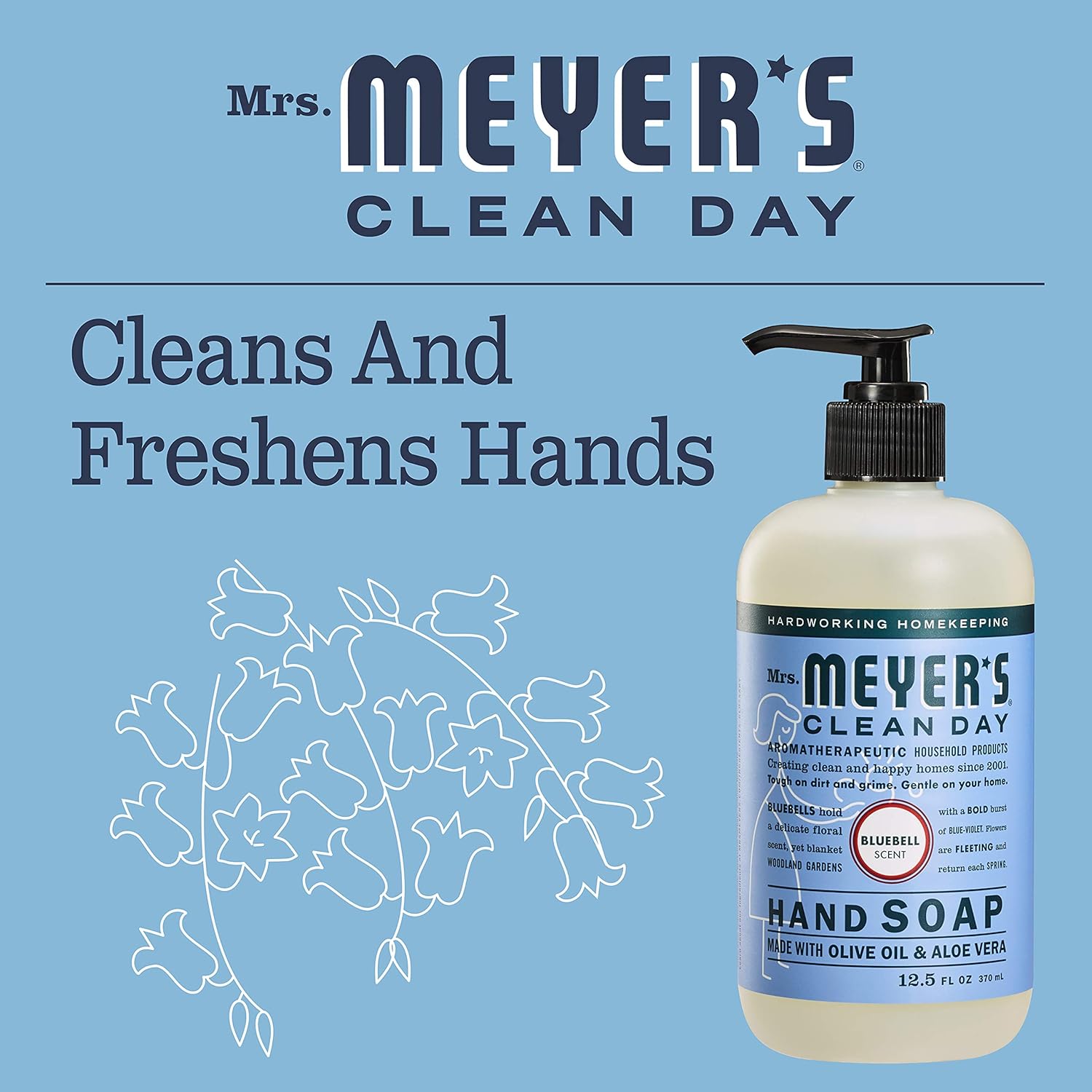 MRS. MEYER'S CLEAN DAY Hand Soap, Made with Essential Oils, Biodegradable Formula, Honeysuckle, 12.5 fl. oz - Pack of 3