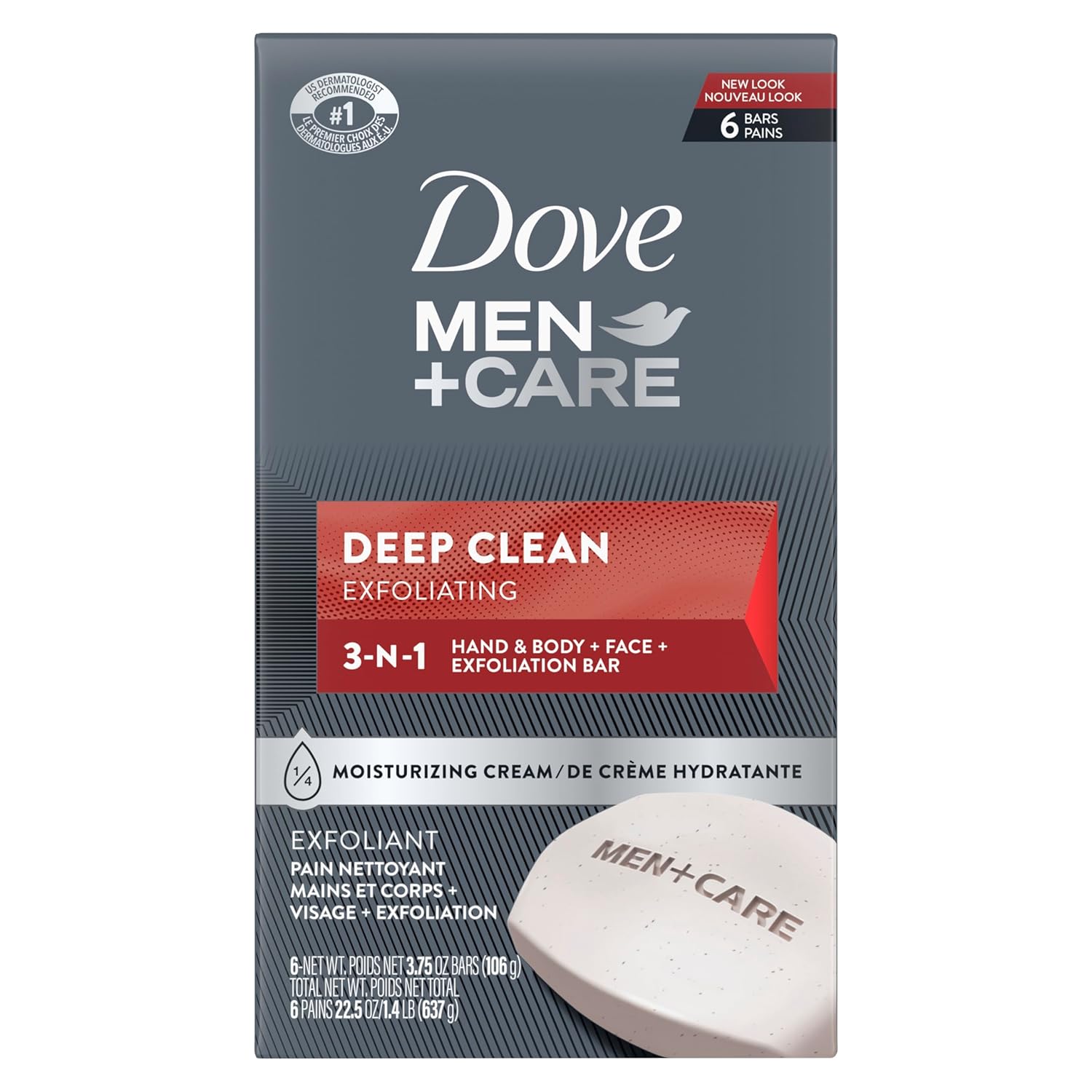 Dove Men+Care Men's Bar Soap Deep Clean 8 Bars More Moisturizing Than Bar Soap Effectively Washes Away Bacteria, Nourishes Your Skin 3.75 oz