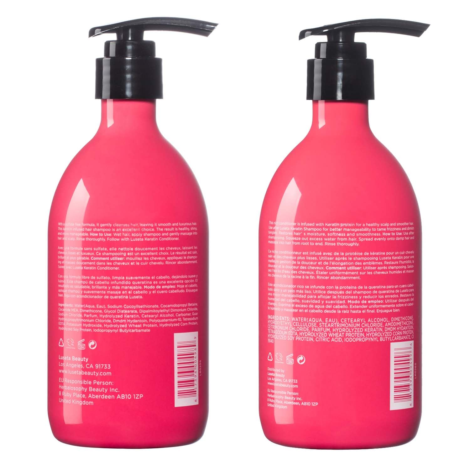 Luseta Biotin Shampoo and Conditioner for HairGrowth - Thickening Shampoo for Thinning Hair andHair Loss - Infused with Argan Oil to Repair DamagedDry Hair - Sulfate Free Paraben Free-2 x 16.9 fl oz