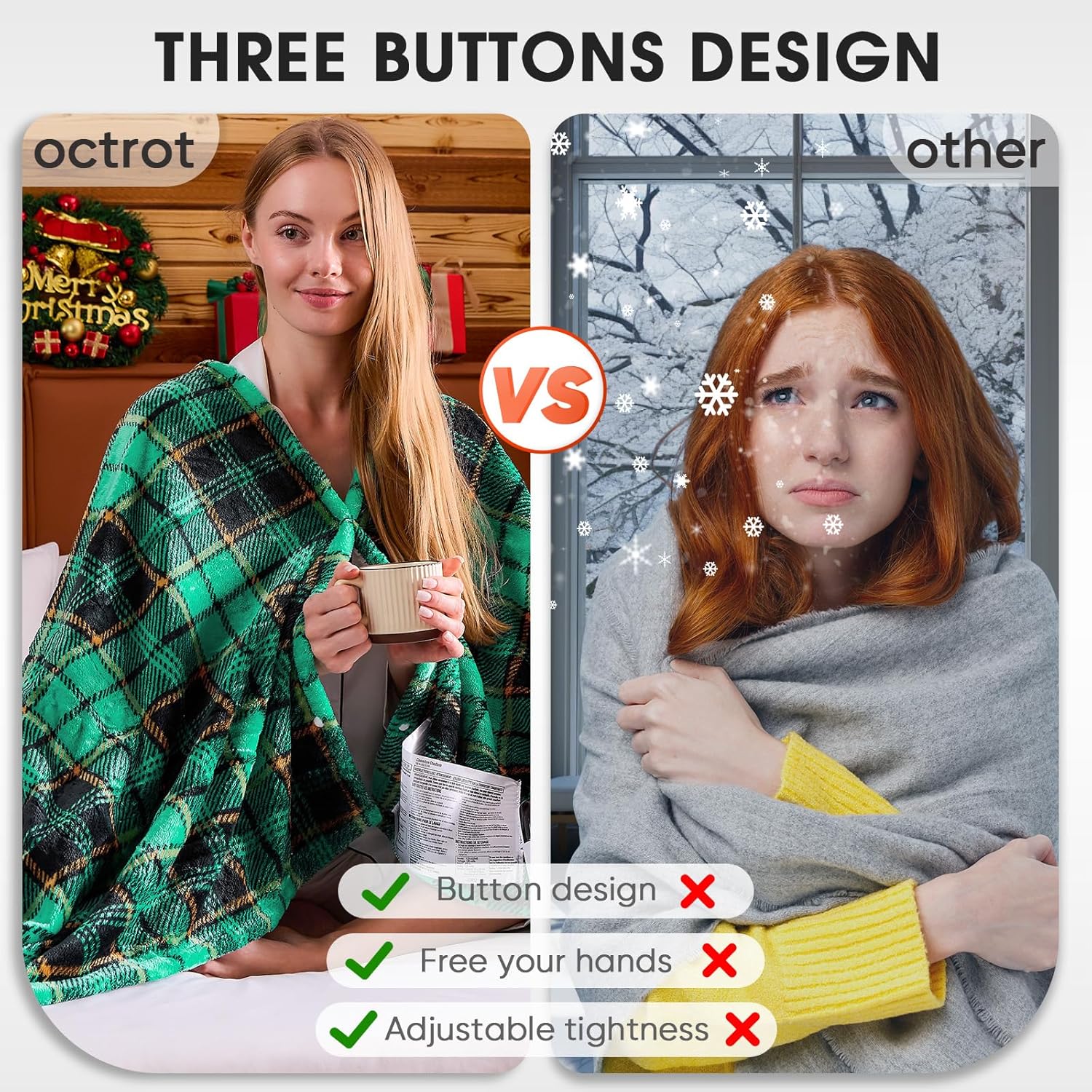 Heated Blanket Electric Throw, 50X60, Heating Throw with 10 Heating Levels/8 Hours Auto Off, Navy Blue Plaid Checkered Sherpa Blanket Warmer for Adults, Washable Blanket Gift for Couch Bed Office, ETL