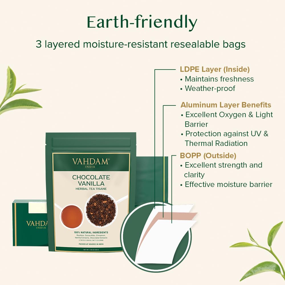 VAHDAM, Organic Turmeric Ginger Herbal Tea Bags (100 Pyramid Tea Bags) Caffeine Free, Non GMO, Gluten Free | 100% Pure Herbal Blend - Savory & Spicy | Plant-Based Tea Bags | Resealable Ziplock Pouch