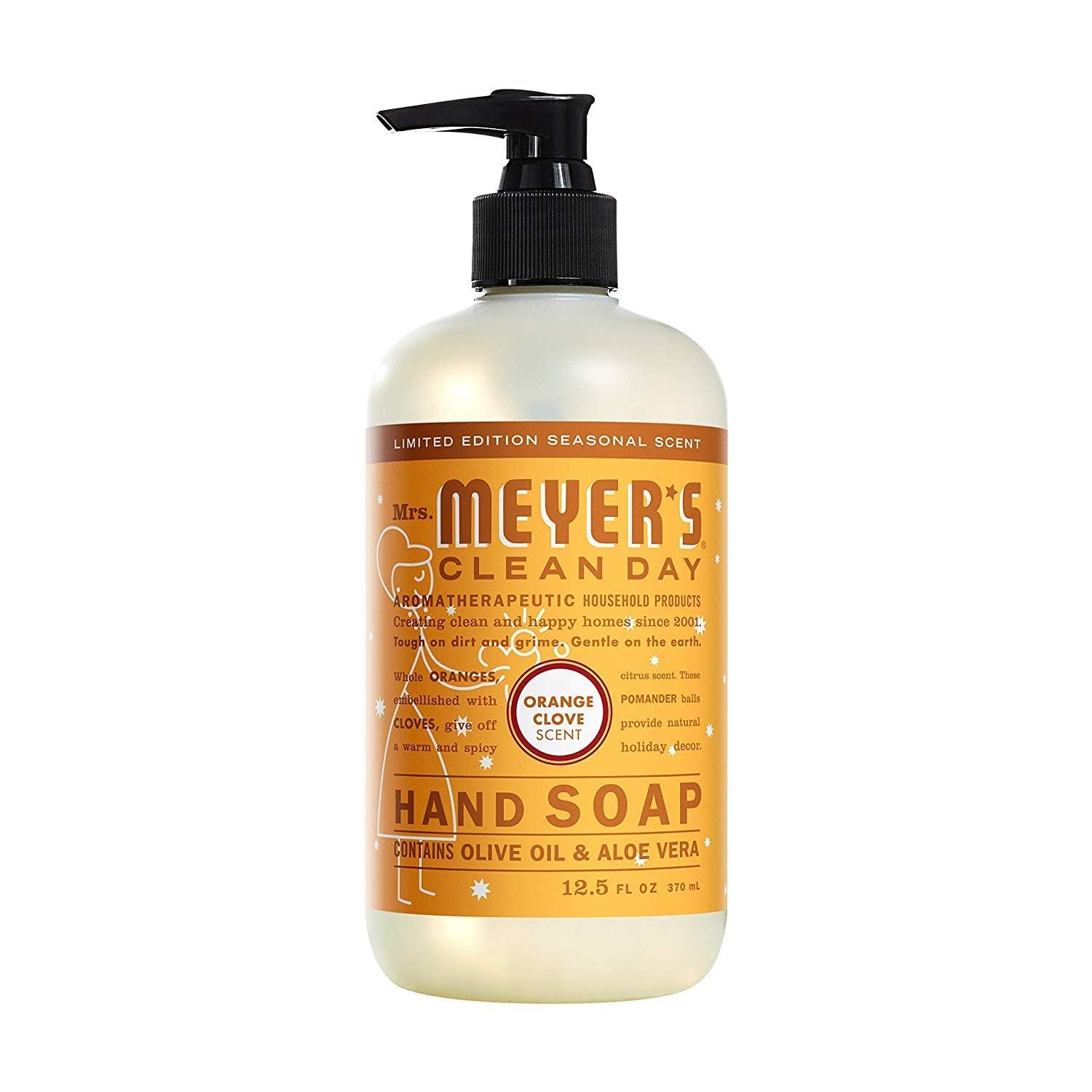 MRS. MEYER'S CLEAN DAY Hand Soap, Made with Essential Oils, Biodegradable Formula, Honeysuckle, 12.5 fl. oz - Pack of 3
