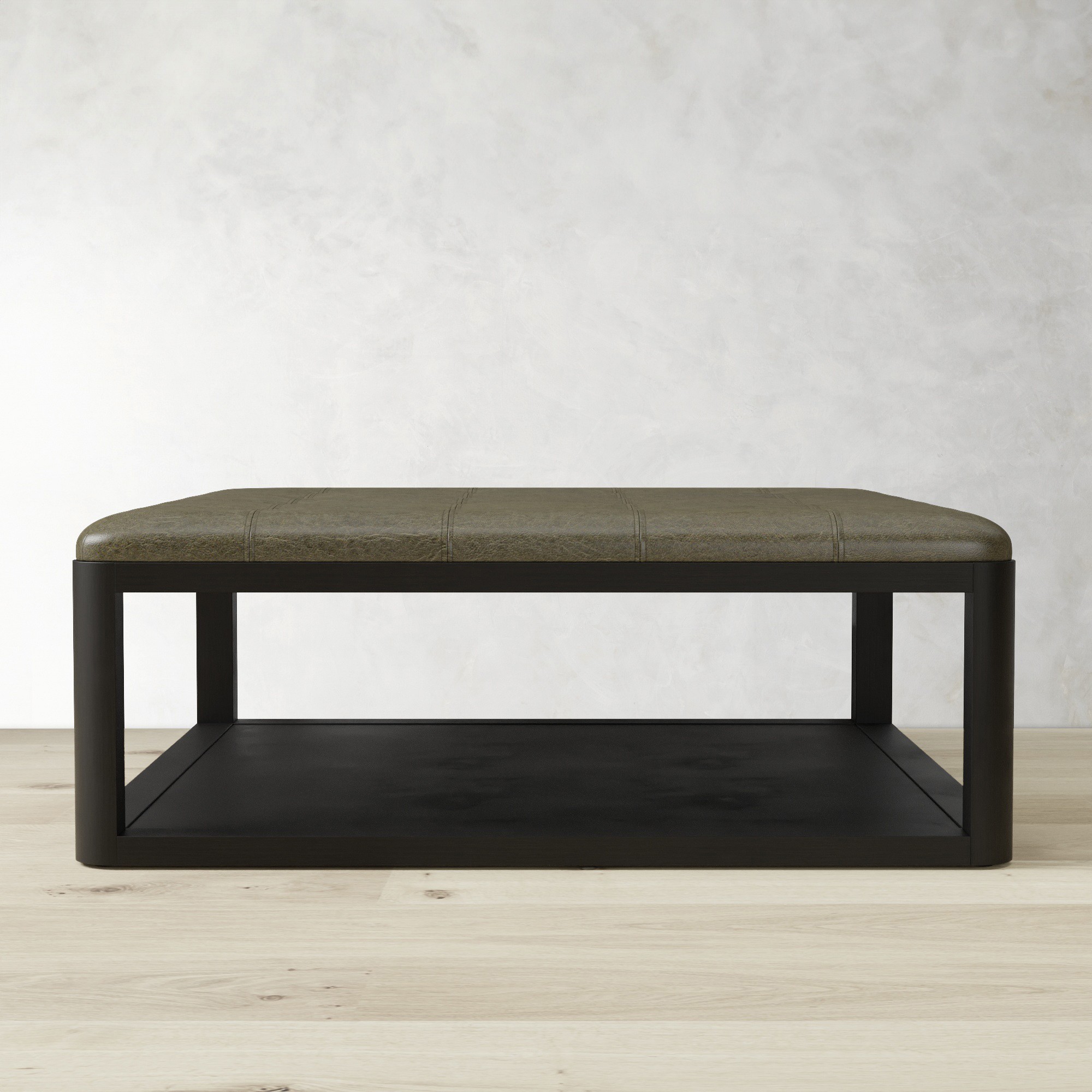 Porte Grid Tufted Rectangular Ottoman (48