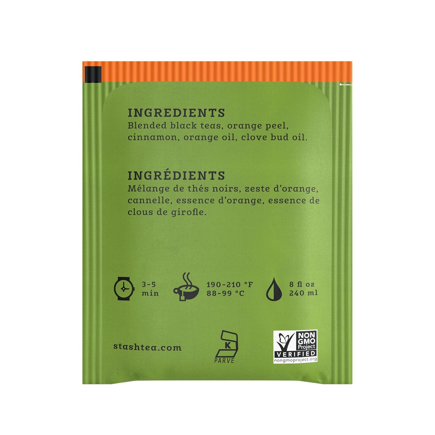 Stash Tea Double Bergamot Earl Grey Black Tea, Box of 100 Tea Bags