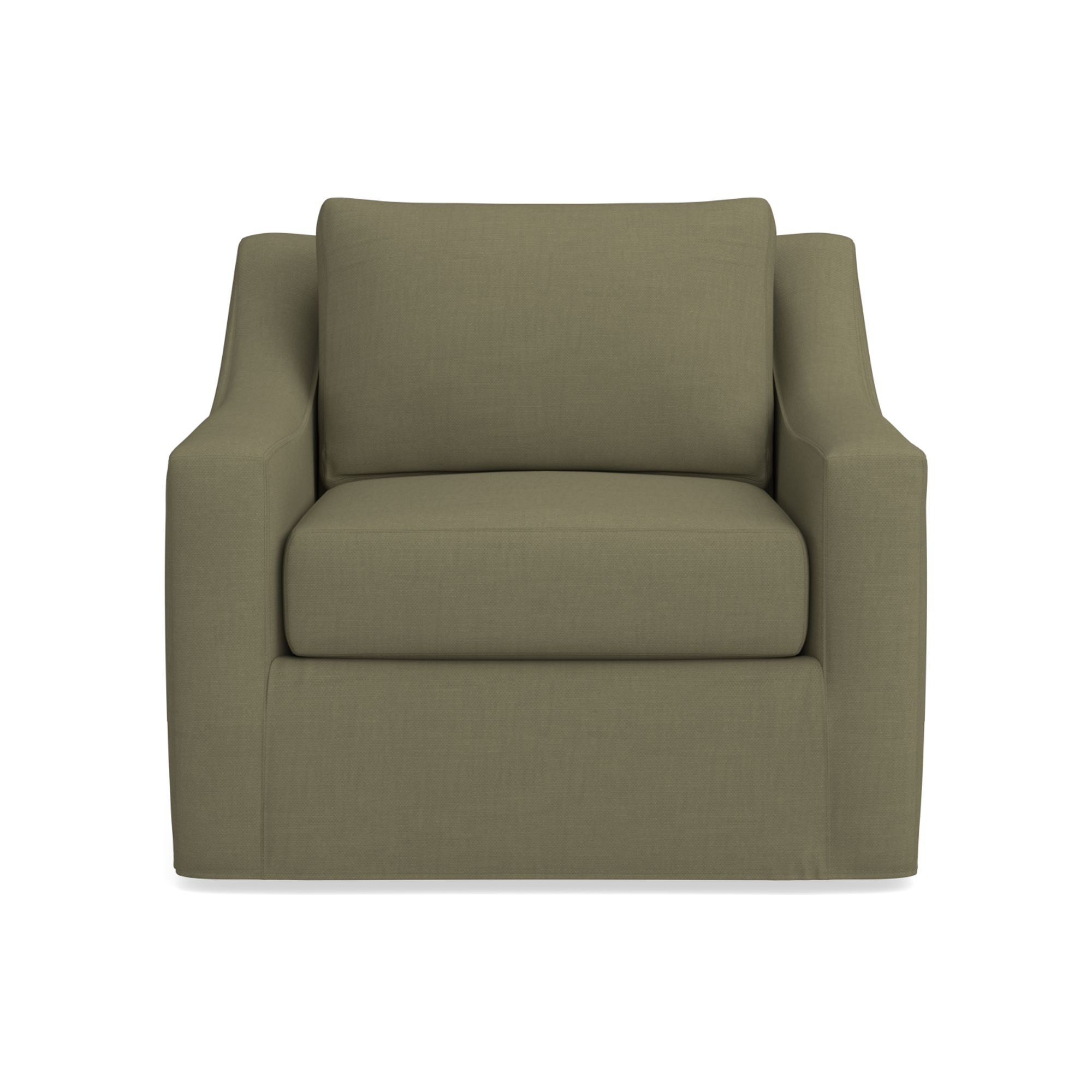 Ghent Slope Arm Slipcovered Swivel Chair