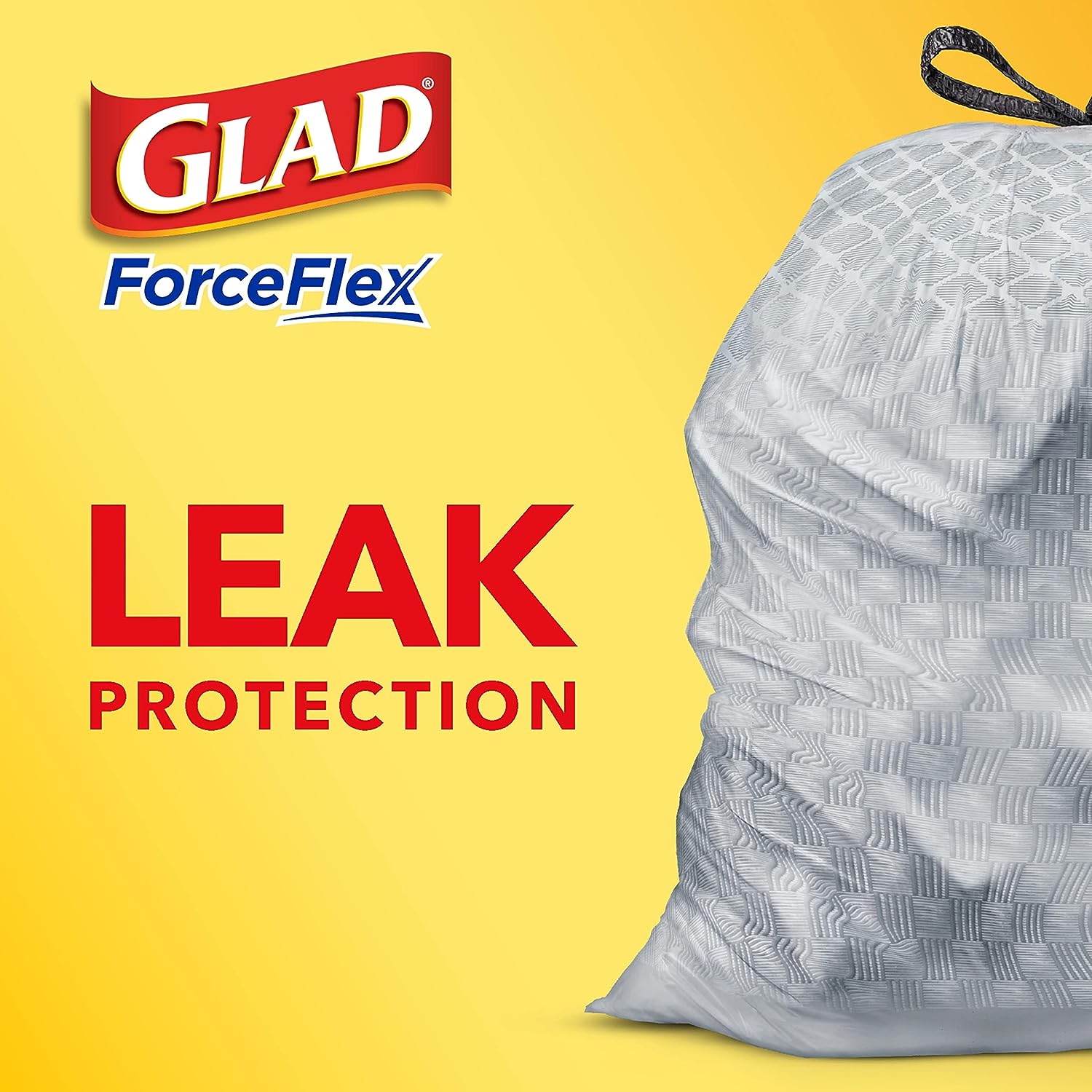 Glad ForceFlex Protection Series, Tall Kitchen Trash Bags, 13 Gal, Fresh Clean with Febreze, 110 Count (Packaging May Vary)