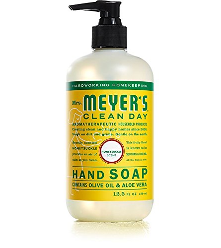 MRS. MEYER'S CLEAN DAY Hand Soap, Made with Essential Oils, Biodegradable Formula, Honeysuckle, 12.5 fl. oz - Pack of 3