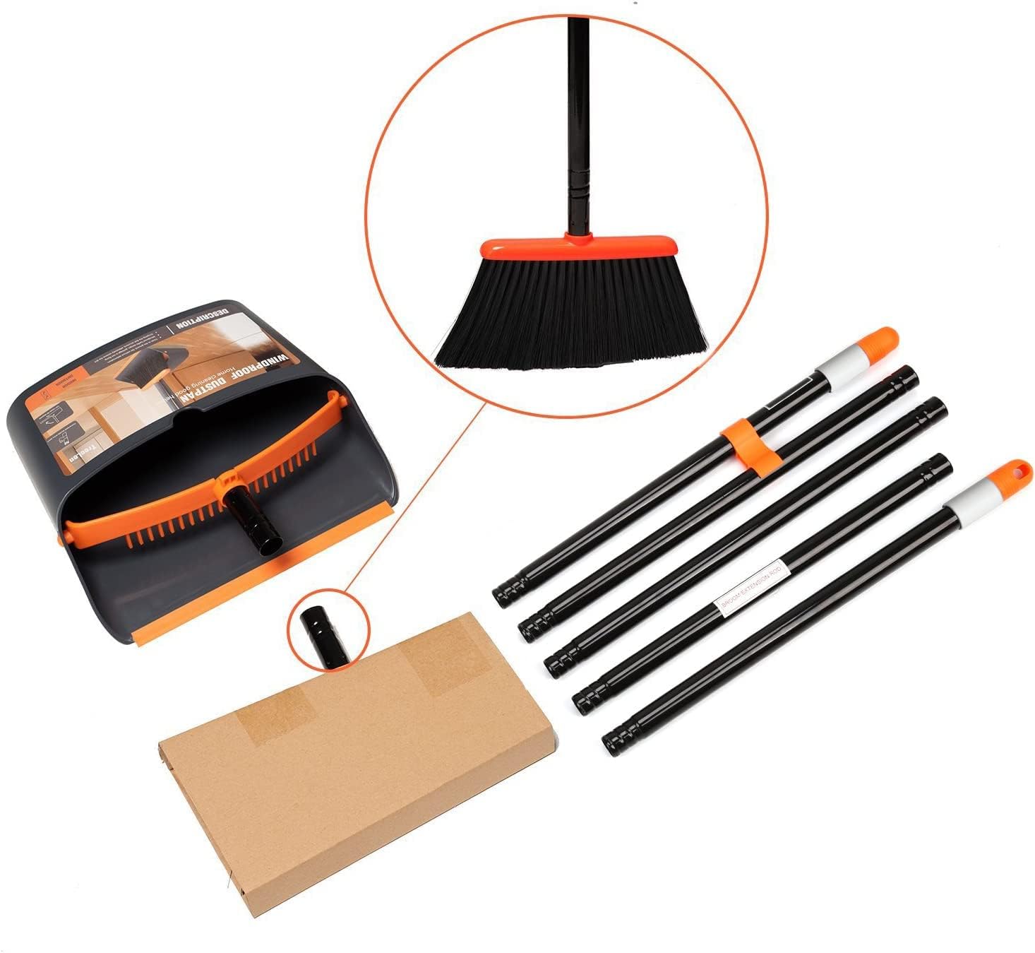 TreeLen Broom and Dustpan Set with 52