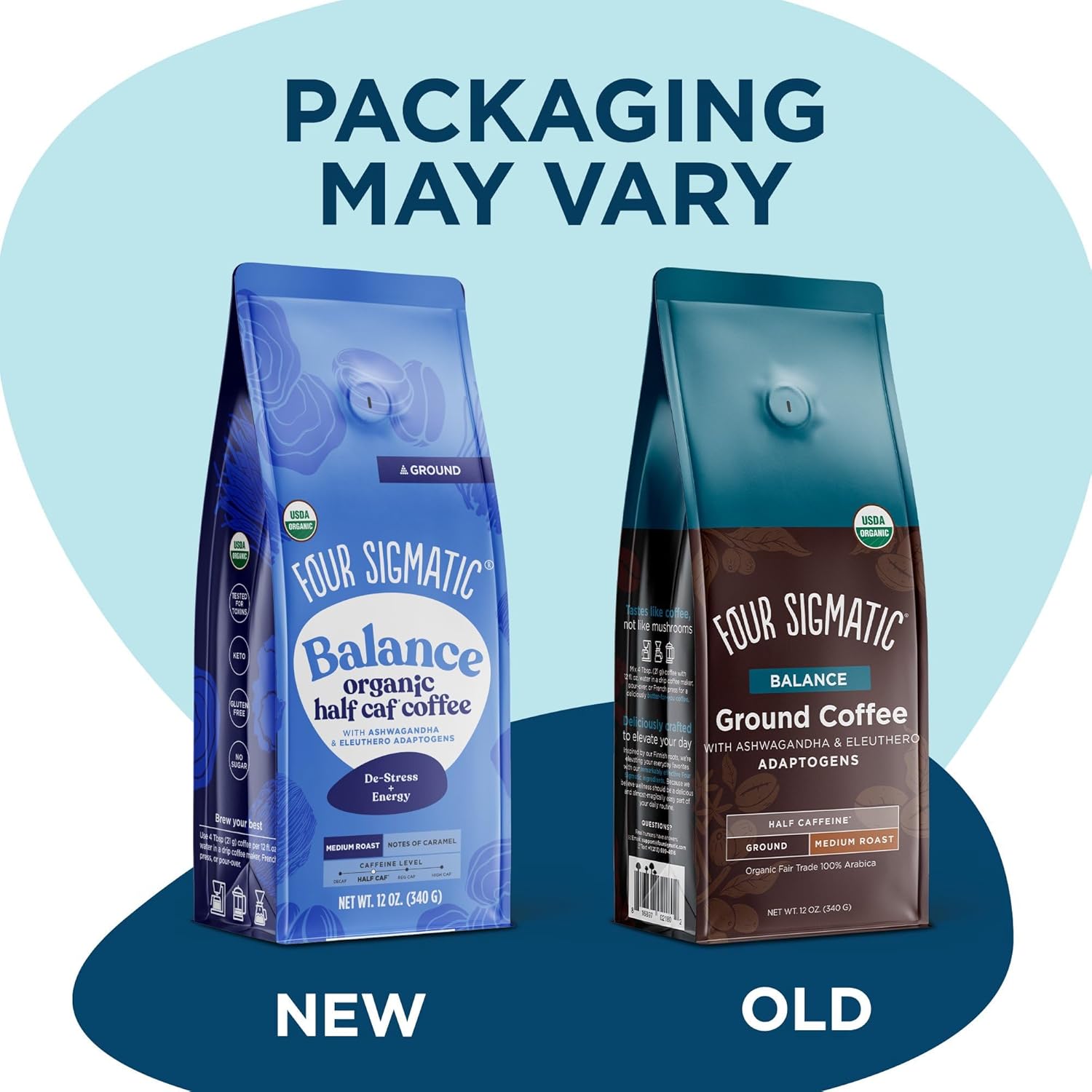 Four Sigmatic Think Mushroom Coffee | Organic Ground Coffee with Lion's Mane Mushroom and Chaga Mushroom | Nootropic Mushroom Coffee for Better Focus and Immune Support | 12oz Bag