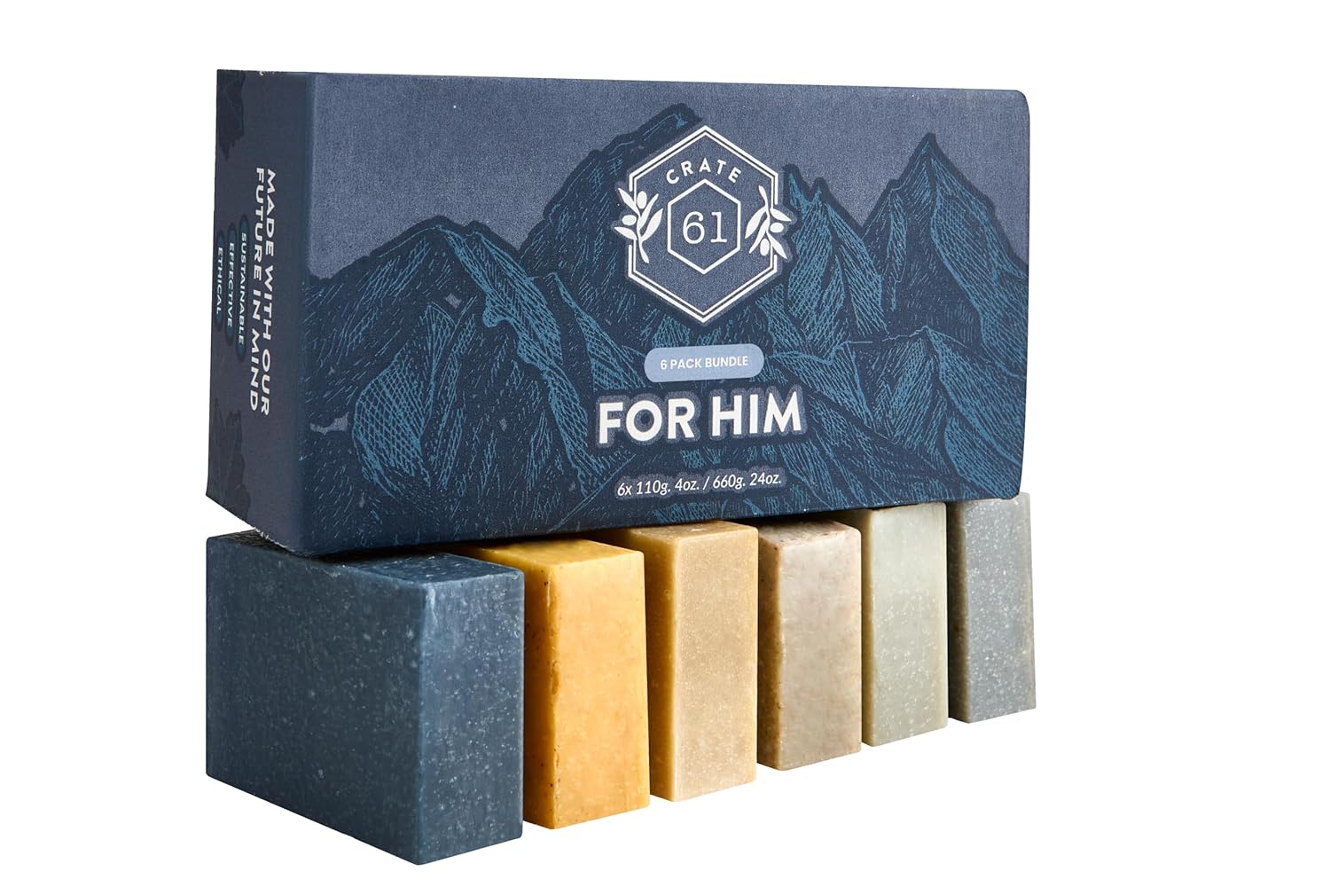 Handmade in Canada, Plant Based Cold Process Natural Bar Soap, With Premium Essential Oils, Dry Skin, Pack of 6 (Most Popular)