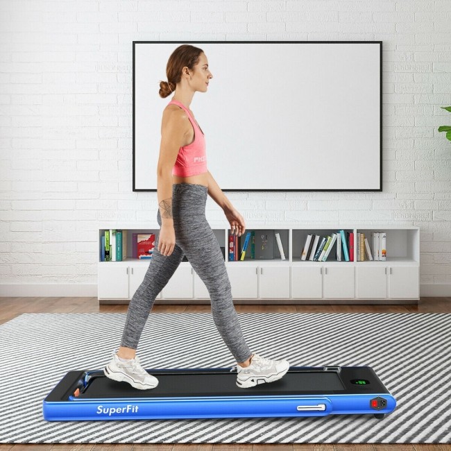 2 in 1 Folding Treadmill with Bluetooth Speaker Remote Control