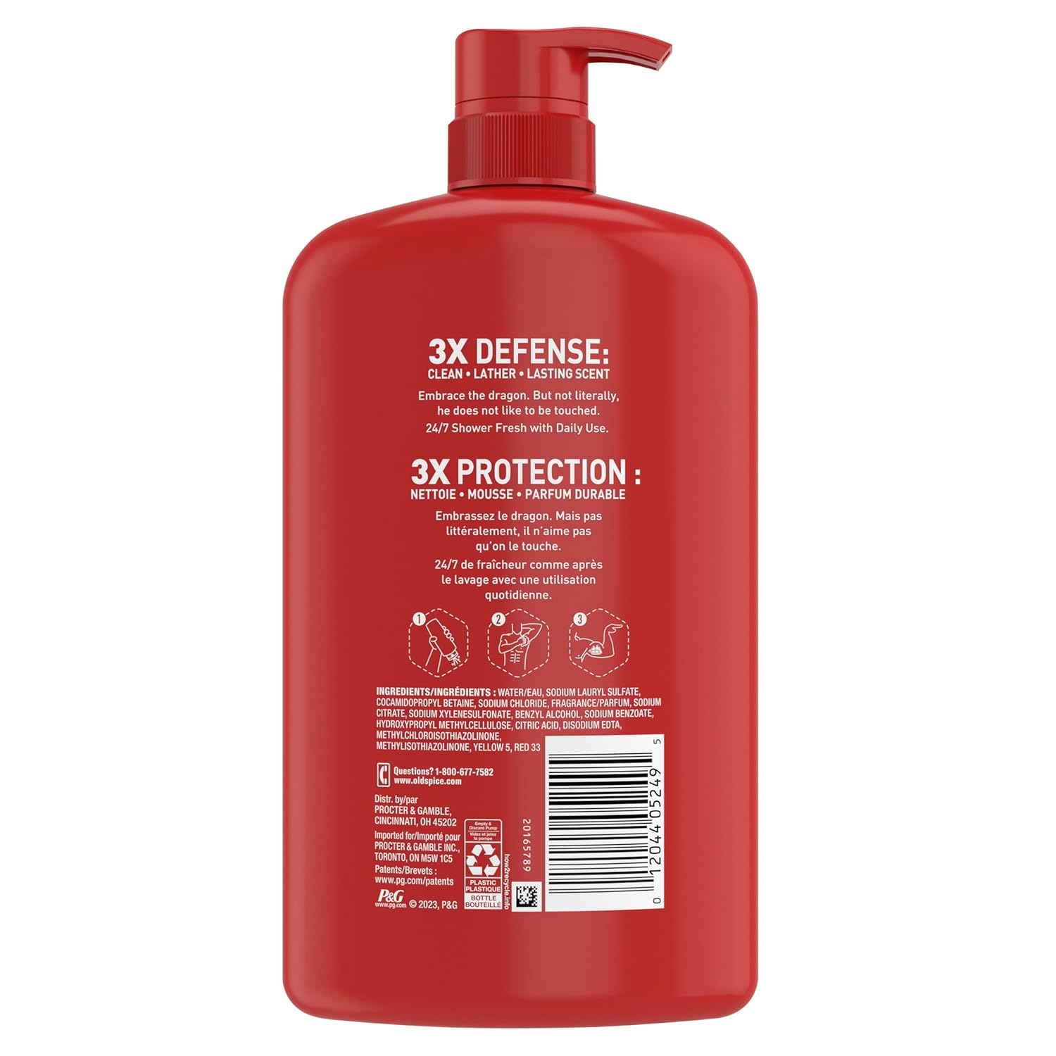 Old Spice Body Wash for Men, 24/7 Shower Fresh with Lasting Scent, Red Collection, Swagger with Cedarwood Scent, 24 fl oz (Pack of 2)