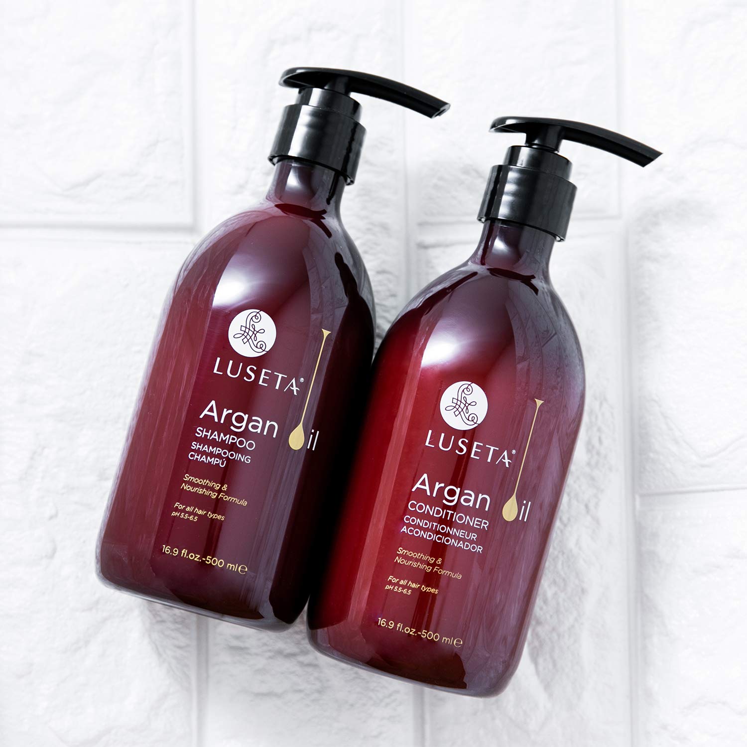 Luseta Biotin Shampoo and Conditioner for HairGrowth - Thickening Shampoo for Thinning Hair andHair Loss - Infused with Argan Oil to Repair DamagedDry Hair - Sulfate Free Paraben Free-2 x 16.9 fl oz