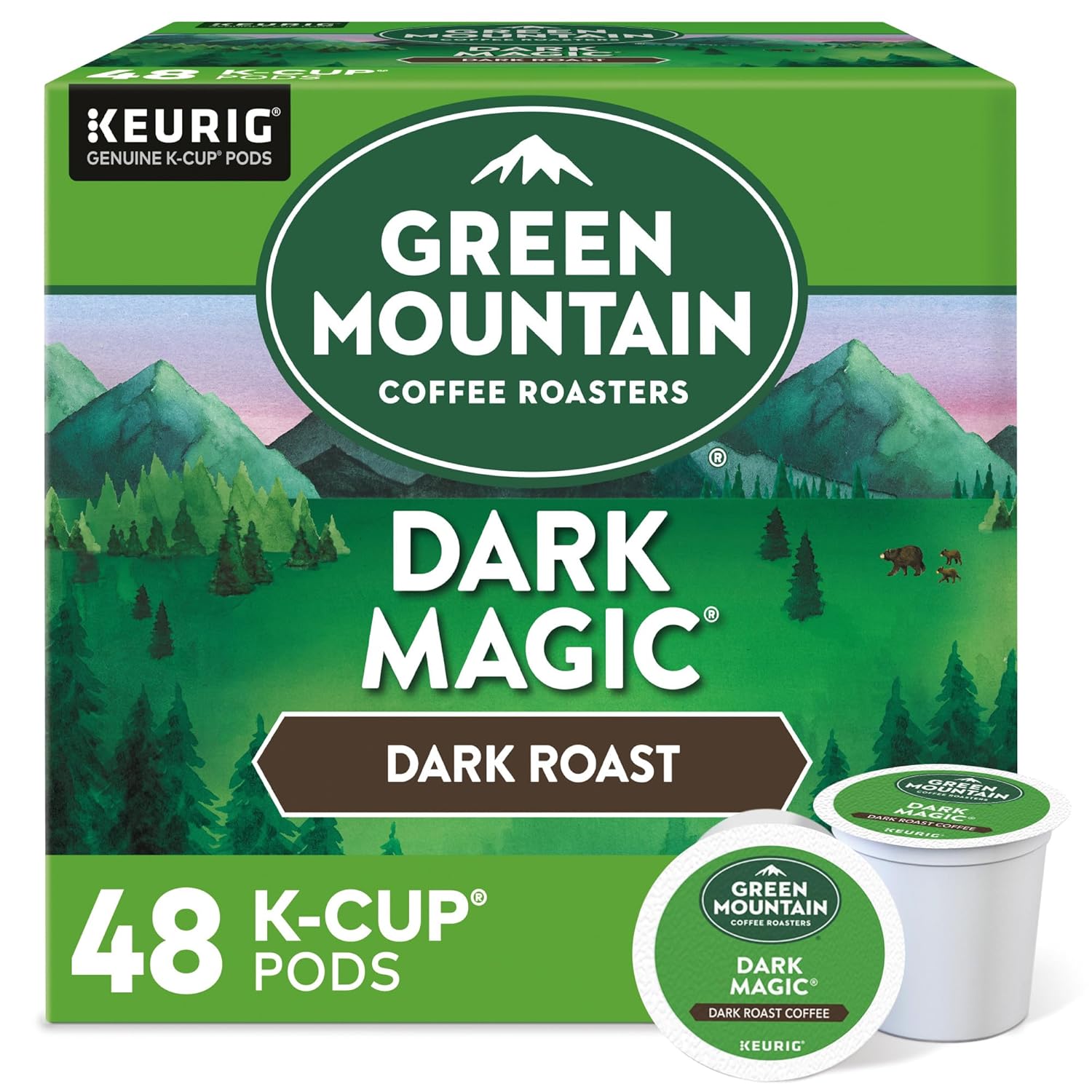 Green Mountain Coffee Roasters Dark Magic Keurig Single-Serve K-Cup Pods, Dark Roast Coffee, 72 Count (6 Packs of 12)