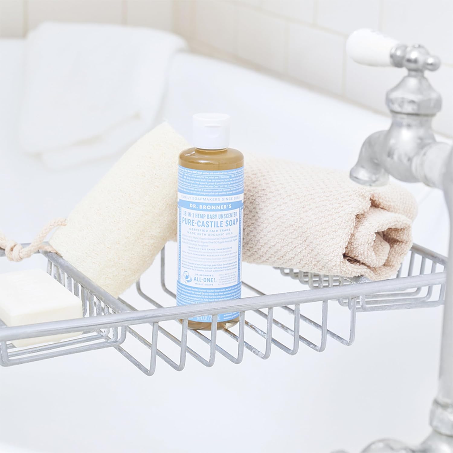 Dr. Bronner's - Pure-Castile Liquid Soap (Baby Unscented, 8 Ounce) - Made with Organic Oils, 18-in-1 Uses: Face, Hair, Laundry, Dishes, For Sensitive Skin, Babies, No Added Fragrance, Vegan, Non-GMO