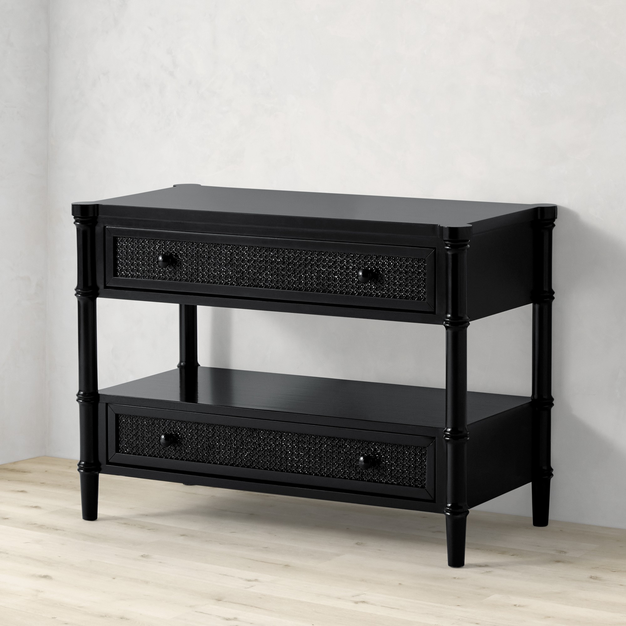 Cane 2-Drawer Nightstand (36