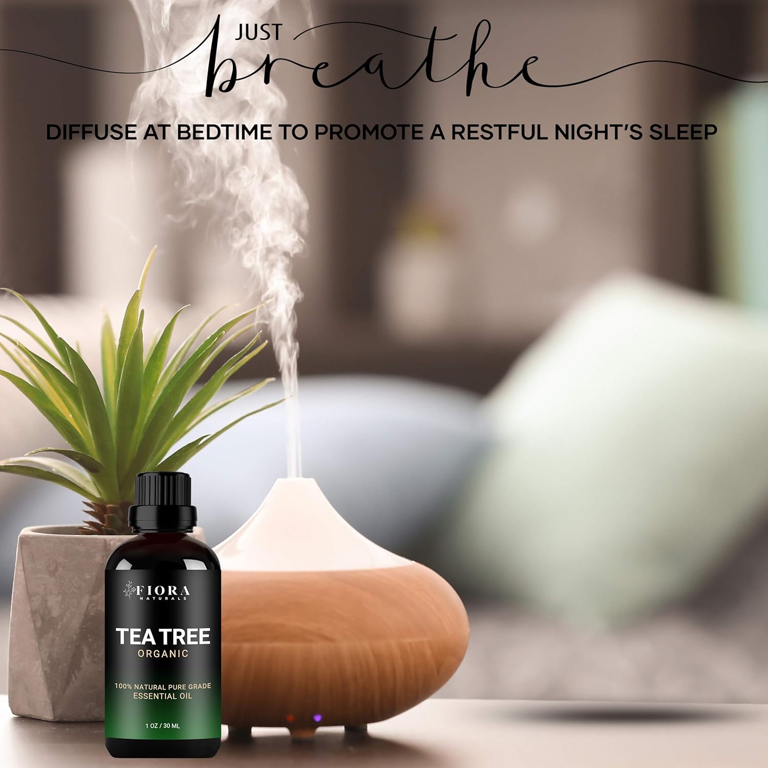 Tea Tree Essential Oil by Fiora Naturals- 100% Pure Organic Oil, for Face, Hair, Skin, Acne, Scalp, Foot and Toenails. Melaleuca Alternifolia, 1 oz /30ml