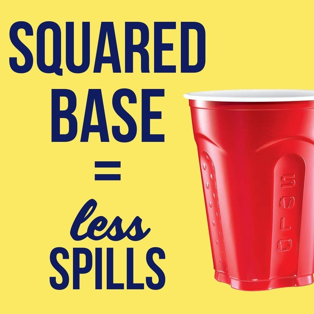 SOLO Cup Company Red Squared Plastic Party, 18 Ounce, 200 Count, 50 Count (Pack of 4)
