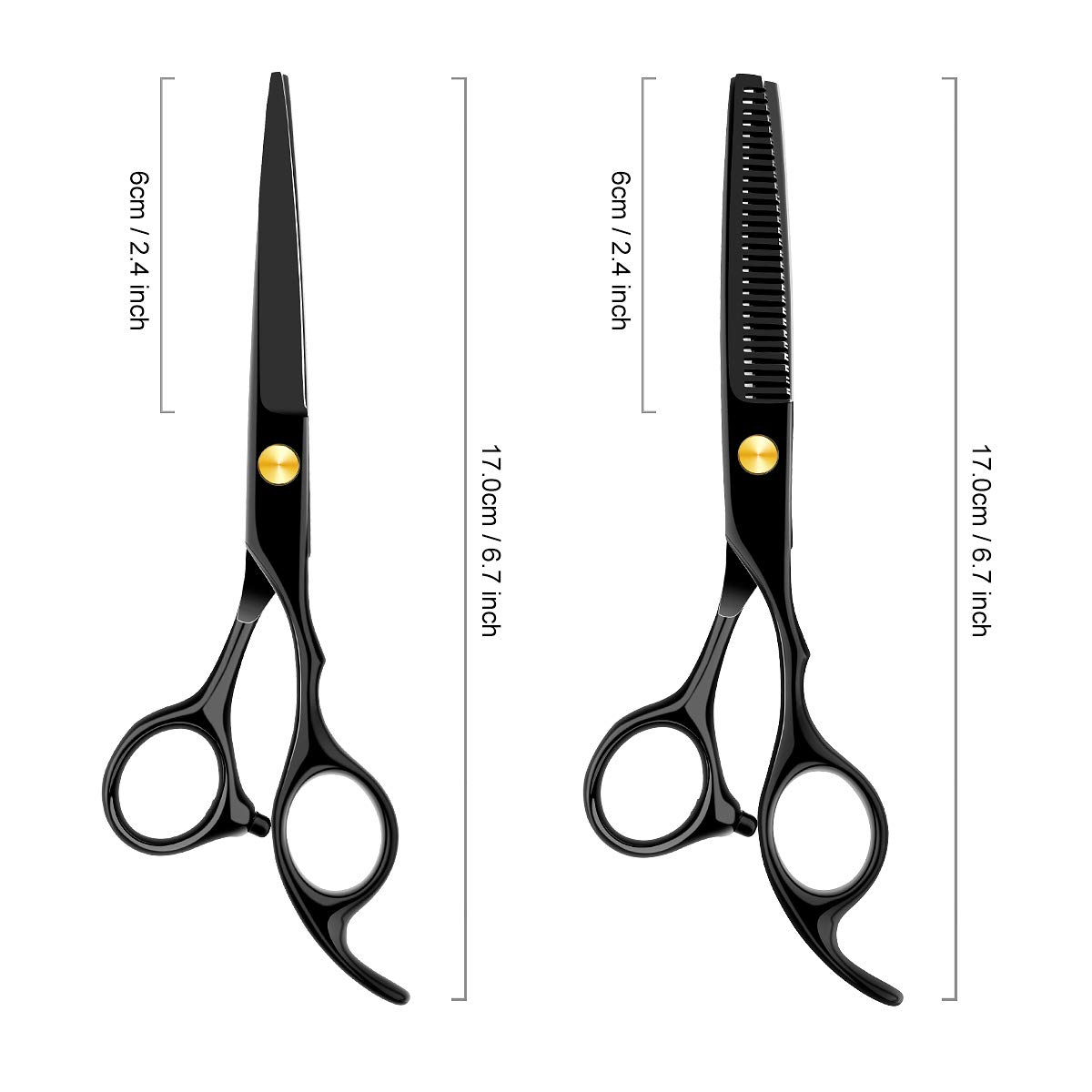 Hair Cutting Scissors Professional Home Haircutting Barber/Salon Thinning Shears Kit with Comb and Case for Men/Women (Silver)