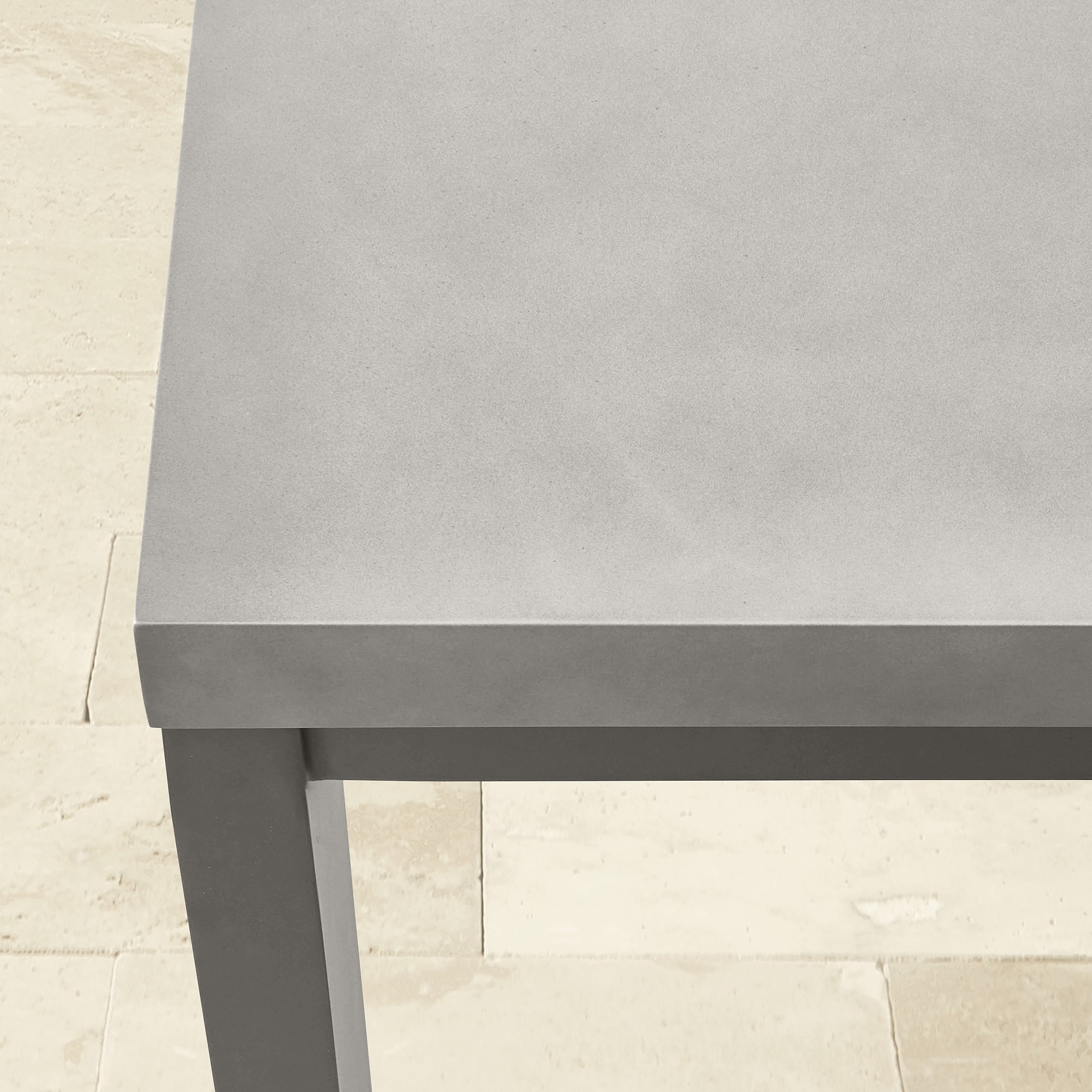 Larnaca Outdoor Slate Grey Metal Fiberstone Dining Table (96