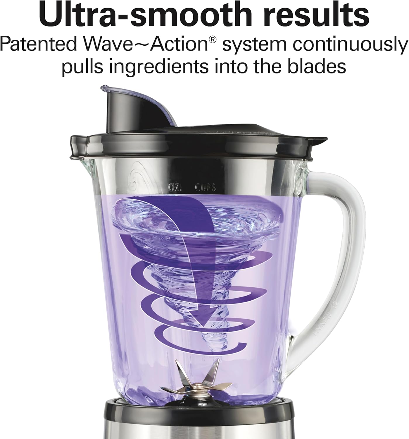 Hamilton Beach Wave Crusher Blender For Shakes and Smoothies With 40 Oz Glass Jar and 14 Functions, Ice Sabre Blades & 700 Watts for Consistently Smooth Results, Black + Stainless Steel (54221)