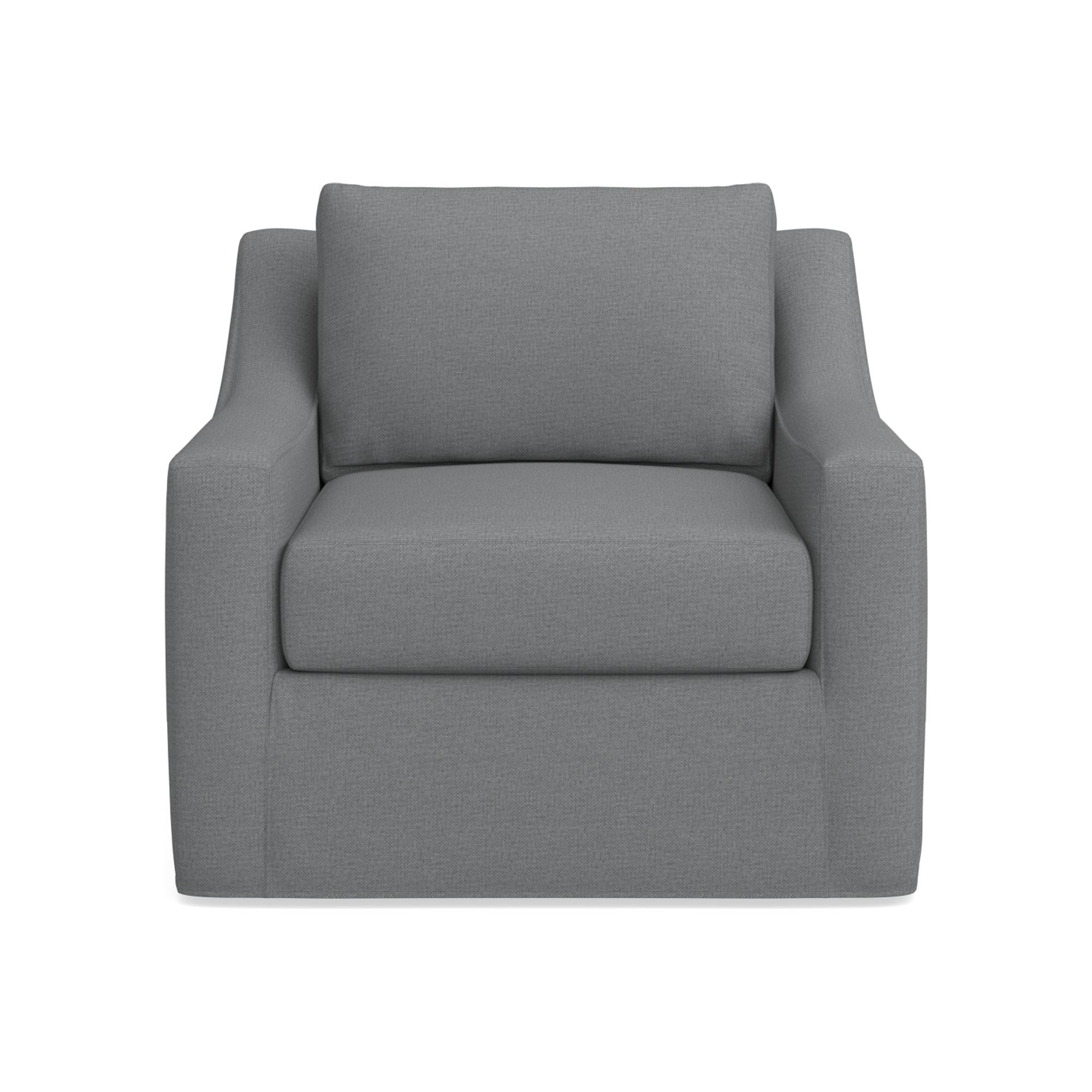 Ghent Slope Arm Slipcovered Swivel Chair