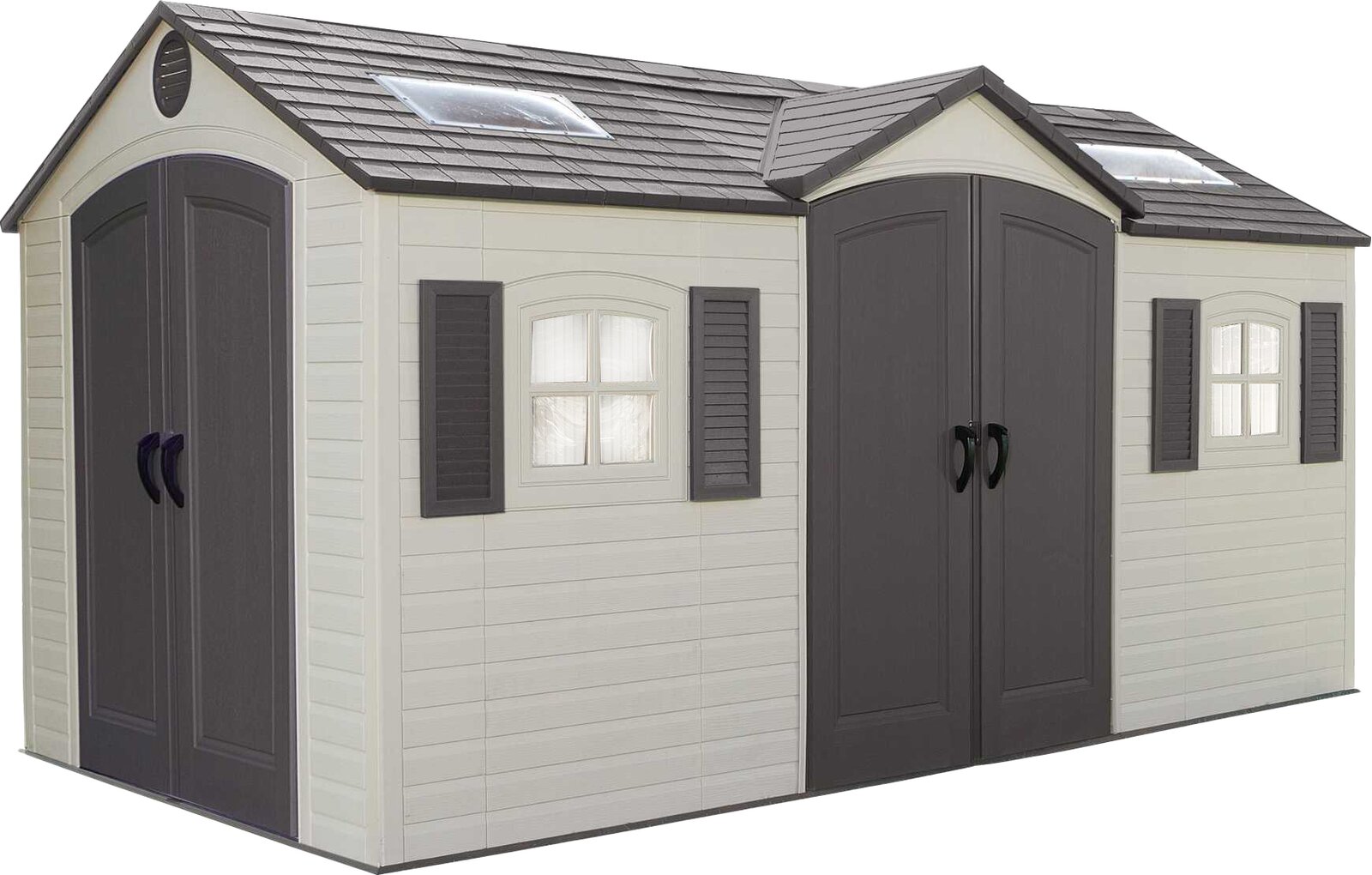 Dual Entry 15 ft. W x 8 ft. D Plastic Storage Shed