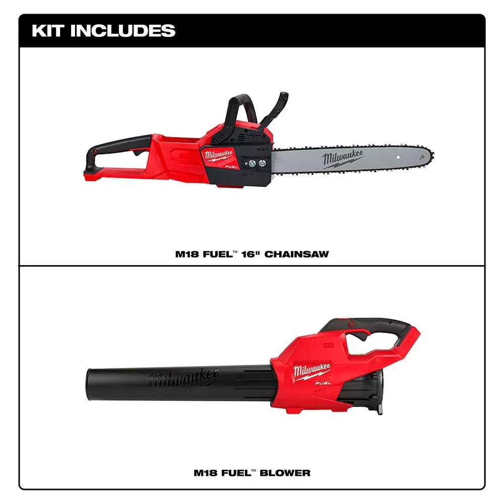 Milwaukee Pre-Sale 2727-CB M18 FUEL Cordless Chainsaw / Lead Blower Bundle - Bare Tool