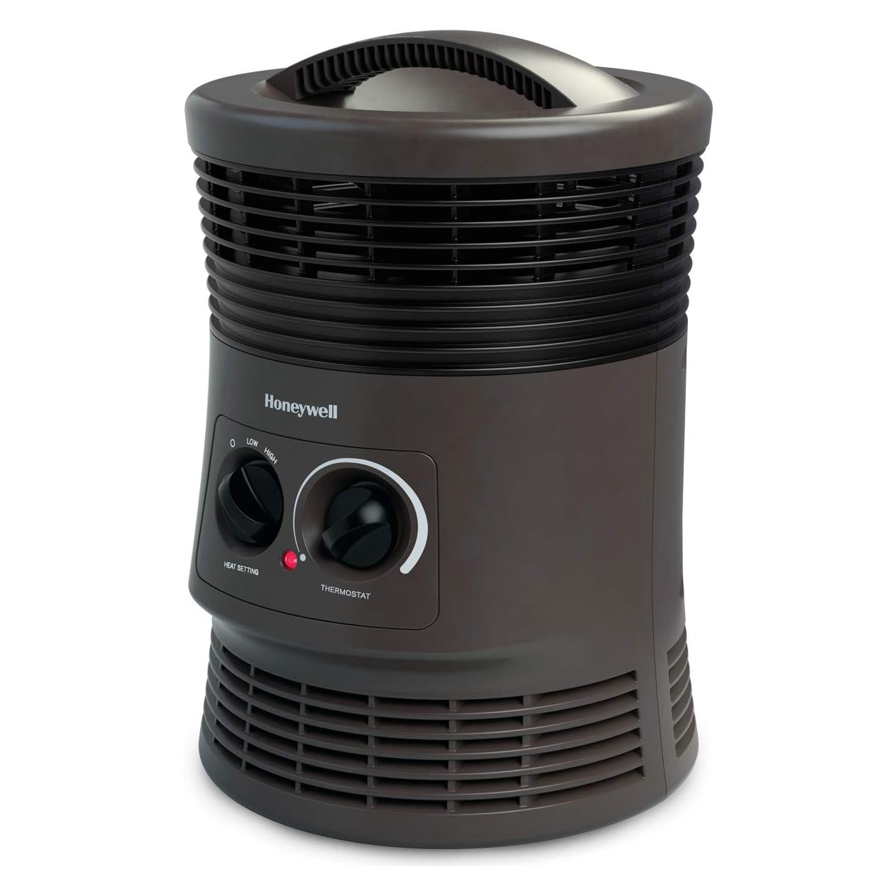Honeywell HHF360V 360 Degree Surround Fan Forced Heater with Surround Heat Output Charcoal Grey Energy Efficient Portable Heater with Adjustable Thermostat & 2 Heat Settings, Small