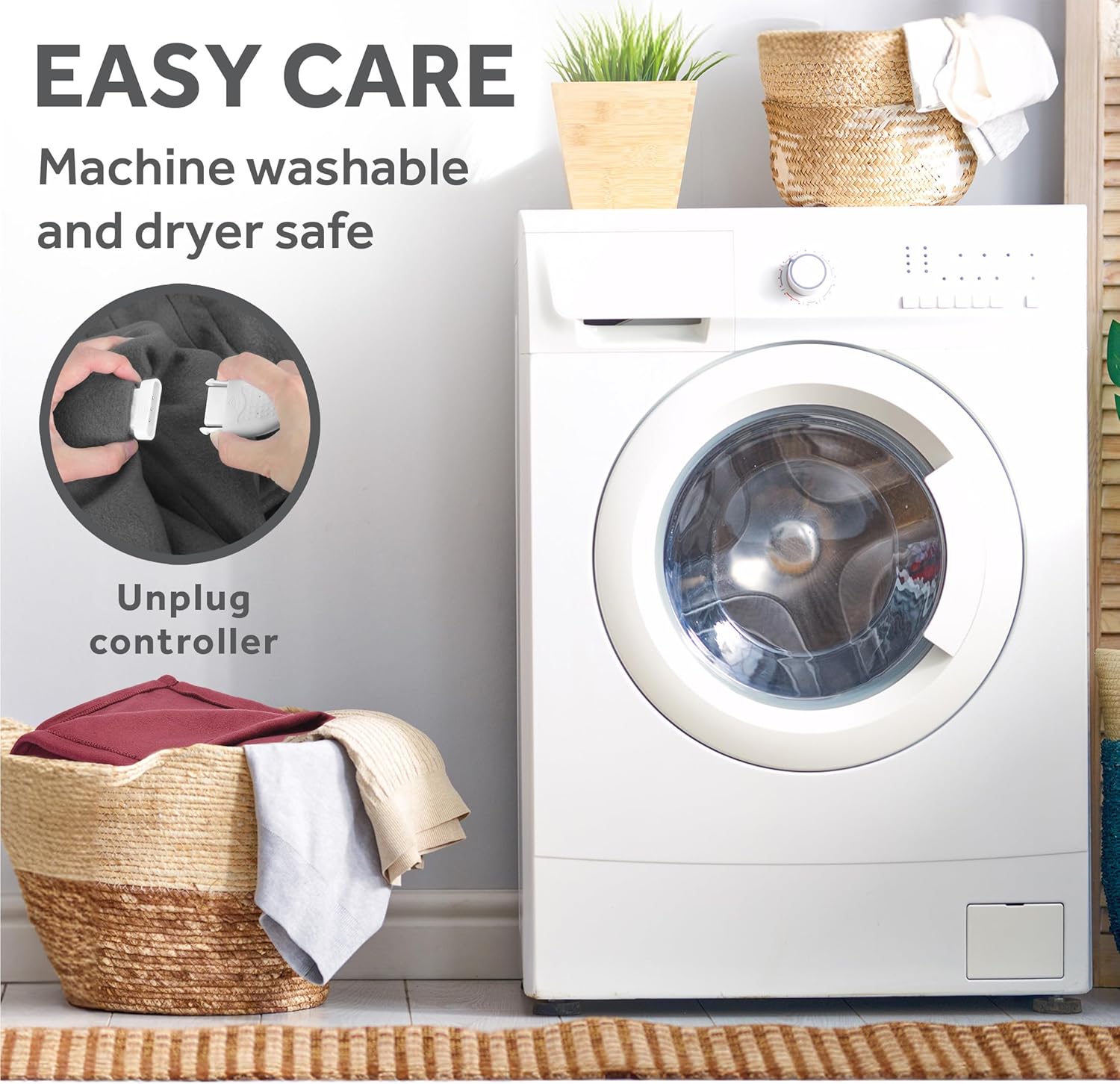 Sunbeam Royal Ultra Rodeen Blue Plaid Heated Personal Throw / Blanket, Cozy-Warm, Adjustable Heat Settings