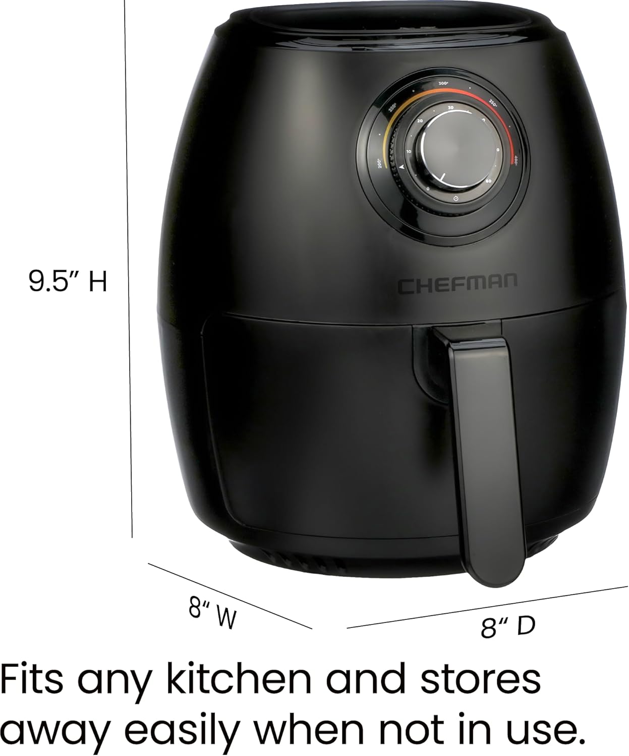 CHEFMAN Multifunctional Digital Air Fryer+ Rotisserie, Dehydrator, Convection Oven, 17 Touch Screen Presets Fry, Roast, Dehydrate, Bake, XL 10L Family Size, Auto Shutoff, Large Easy-View Window, Black