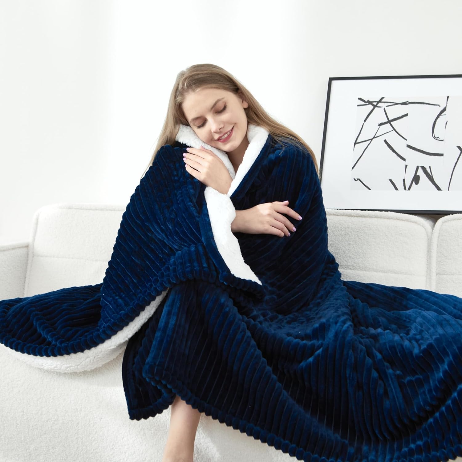 Heated Blanket Throw Size, Soft and Cozy Electric Heating Blanket for Bed, Automatic Safety System 6 Heating Levels & 4 Hours Auto-Off, 50