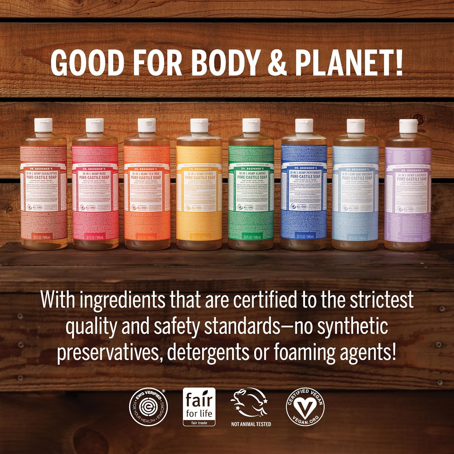 Dr. Bronner's - Pure-Castile Liquid Soap (Baby Unscented, 8 Ounce) - Made with Organic Oils, 18-in-1 Uses: Face, Hair, Laundry, Dishes, For Sensitive Skin, Babies, No Added Fragrance, Vegan, Non-GMO