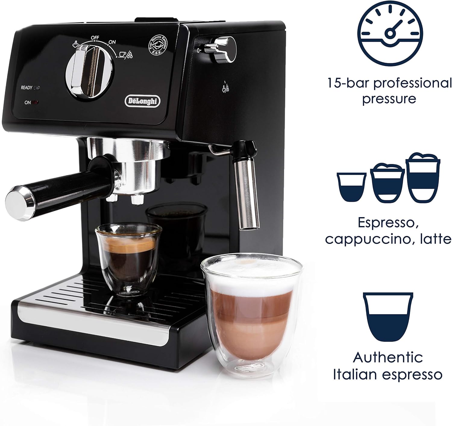 De'Longhi Bar Pump Espresso and Cappuccino Machine, 15