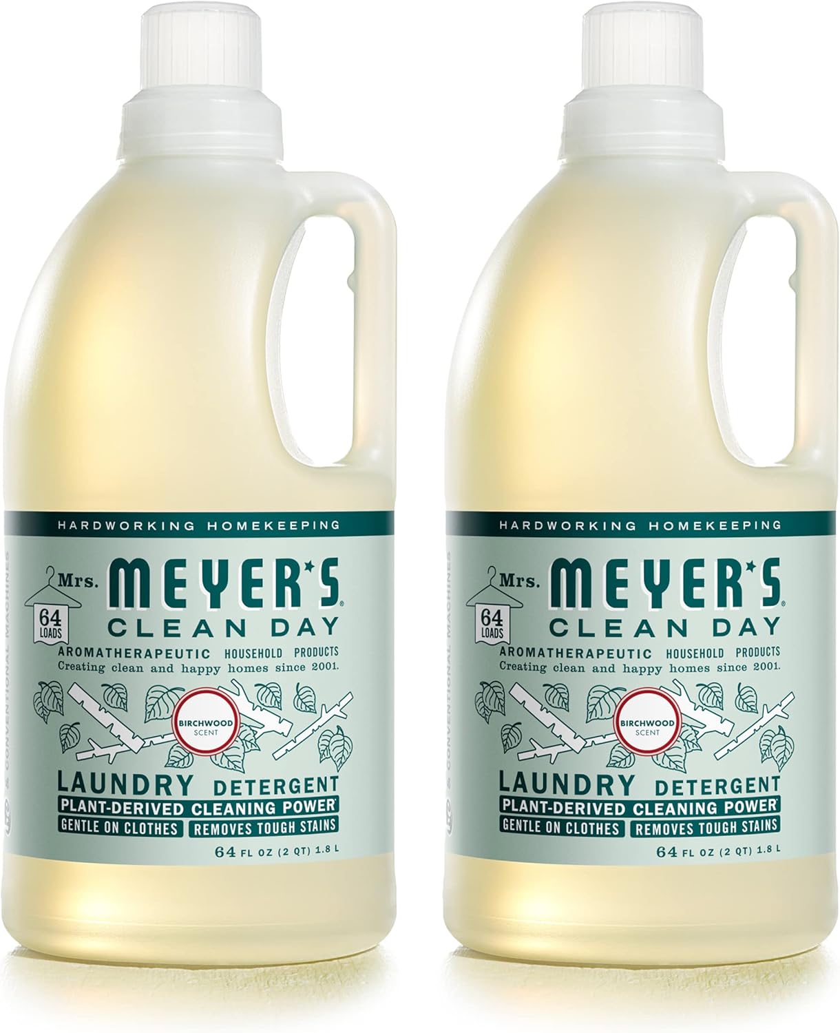 MRS. MEYER'S CLEAN DAY Liquid Laundry Detergent, Biodegradable Formula Infused with Essential Oils, Lavender, 64 oz (64 Loads)