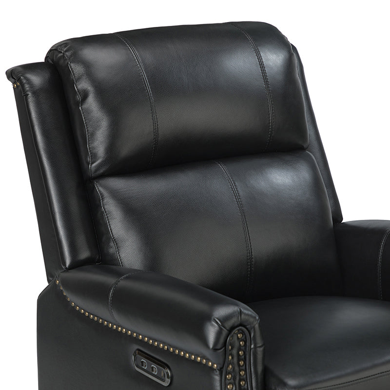 Kaietan Genuine Leather Power Rocking Recliner