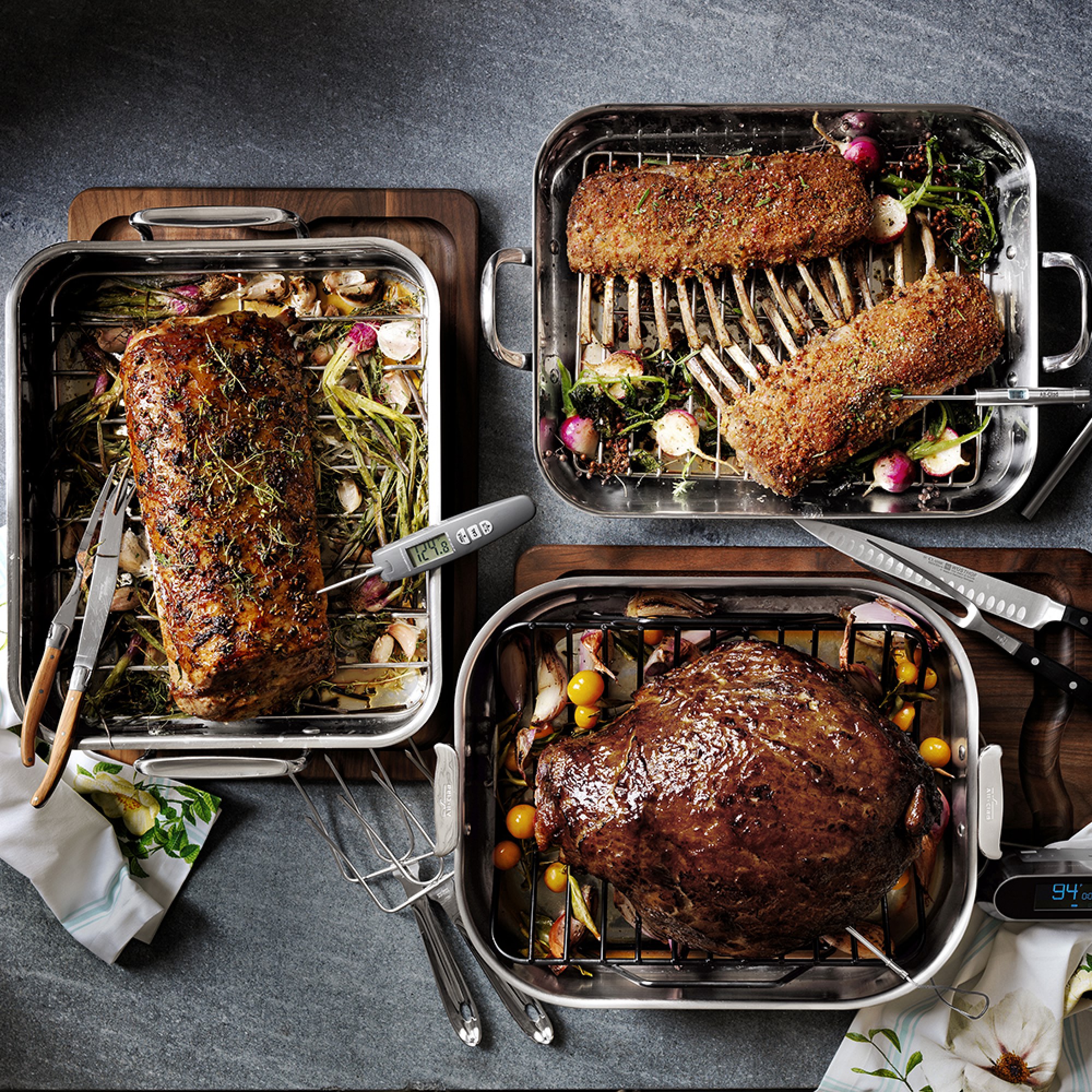 Williams Sonoma Stainless-Steel Ultimate Roaster with Rack