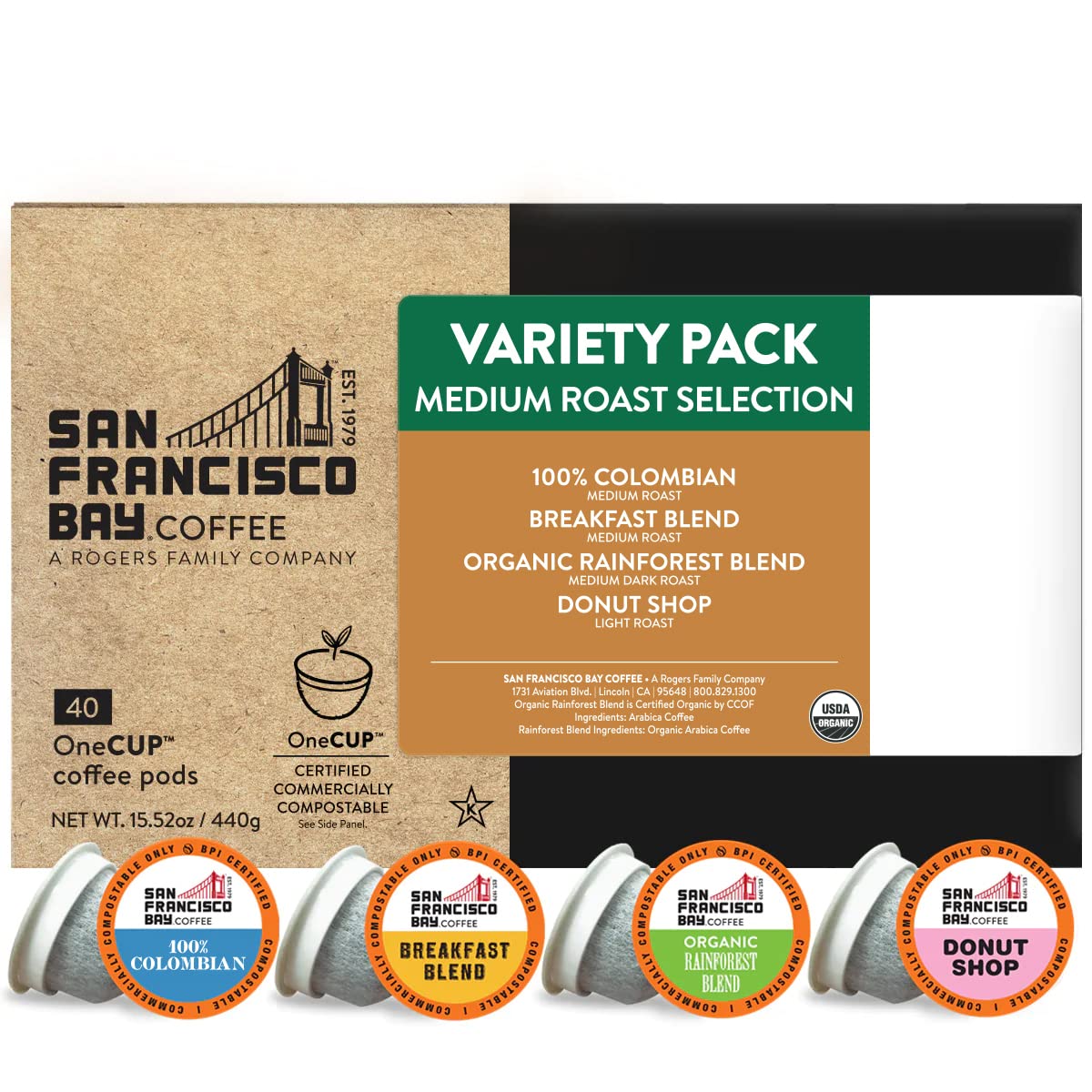 San Francisco Bay Compostable Coffee Pods - French Roast (80 Ct) K Cup Compatible including Keurig 2.0, Dark Roast